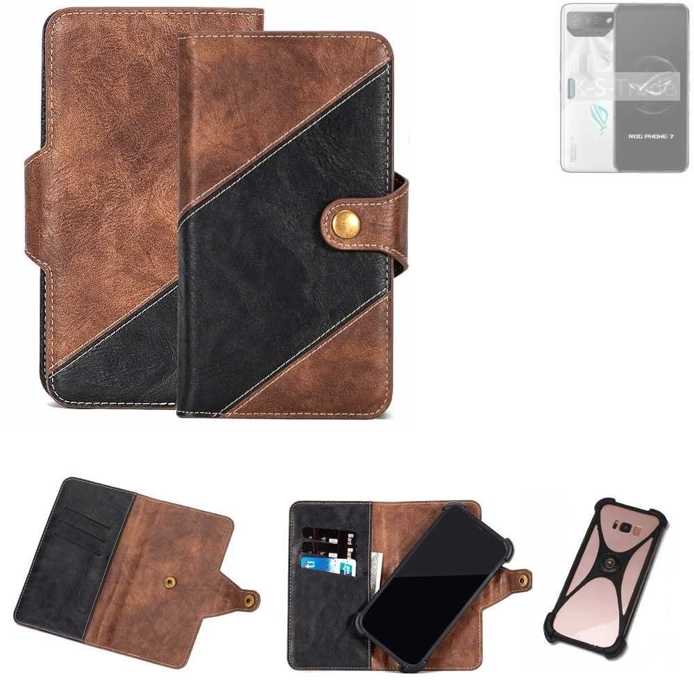 K-S-Trade Handyhülle für Asus ROG Phone 7, Handyhülle Schutzhülle Bookstyle Case Klapphülle Cover Hülle