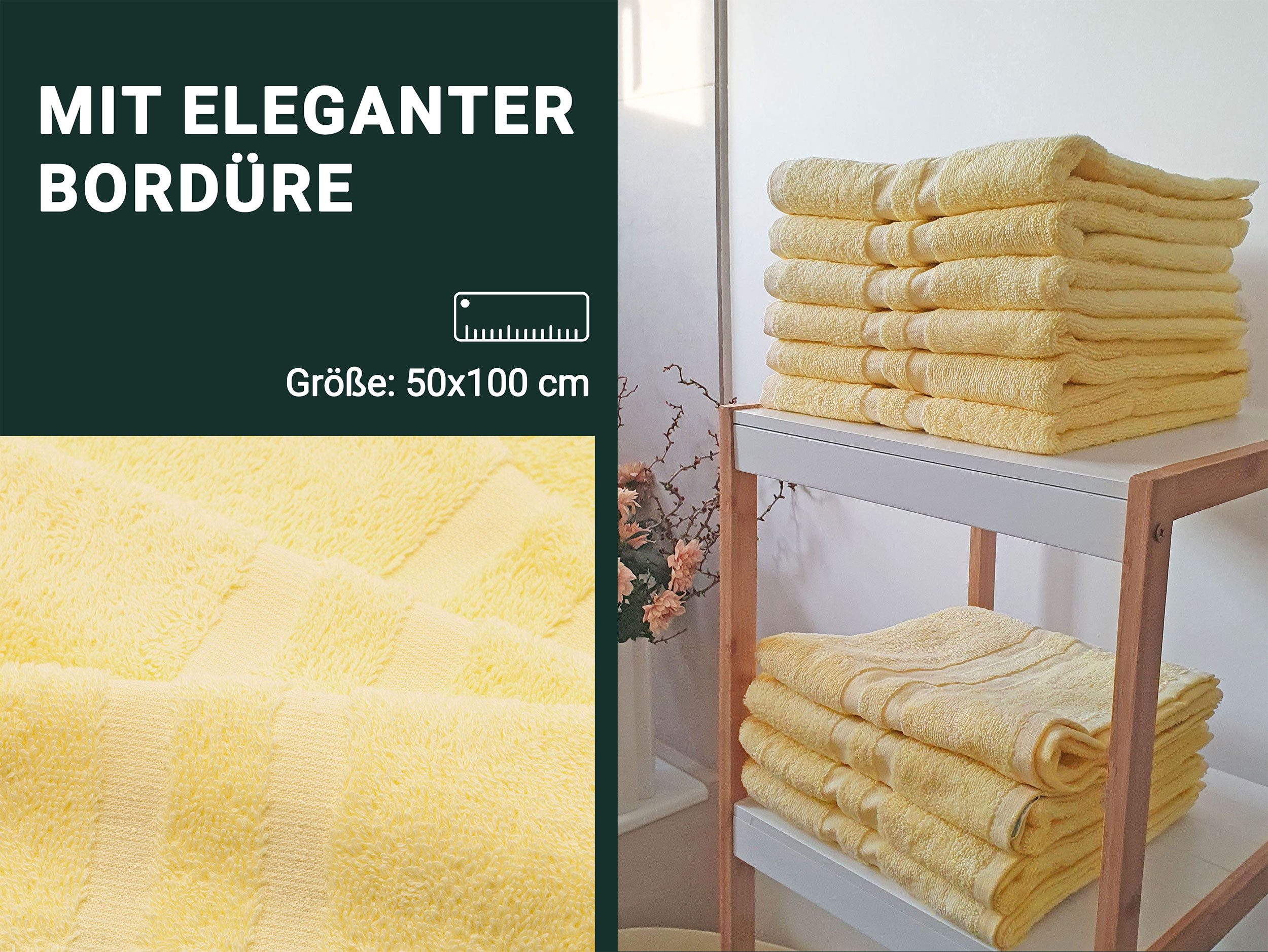 ZOLLNER Handtücher, Walkfrottier (10-St), 50 x günstig online kaufen
