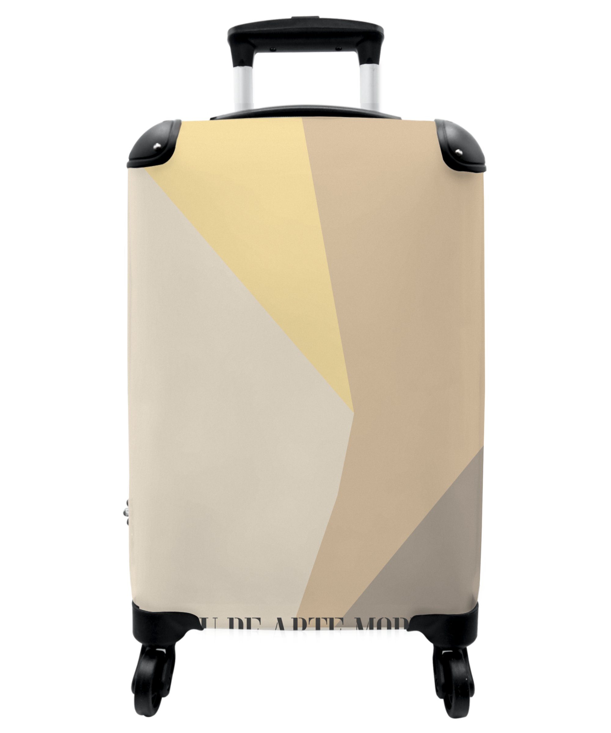 NoBoringSuitcases.com© 4 - 55x35x20cm - Rollen Gelb, Handgepäckkoffer Formen Cabin - Reisekoffer Handgepäck Kunst Trolley Moderne - Rollen, Rollkoffer 4 Abstrakt Kleine mit