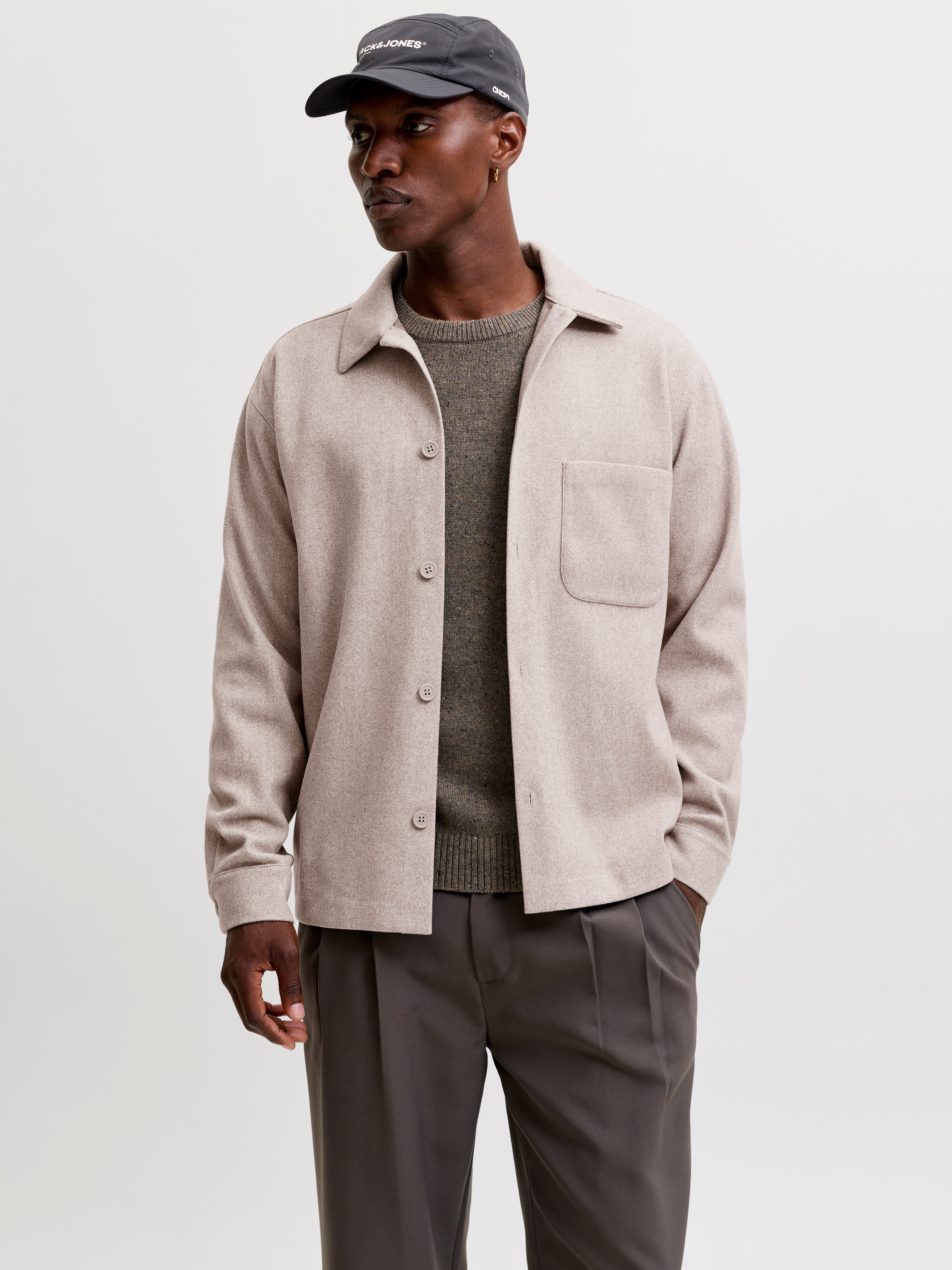 Jack & Jones Langarmhemd JJEREGENT OVERSHIRT LS SN Polyester, relaxed fit