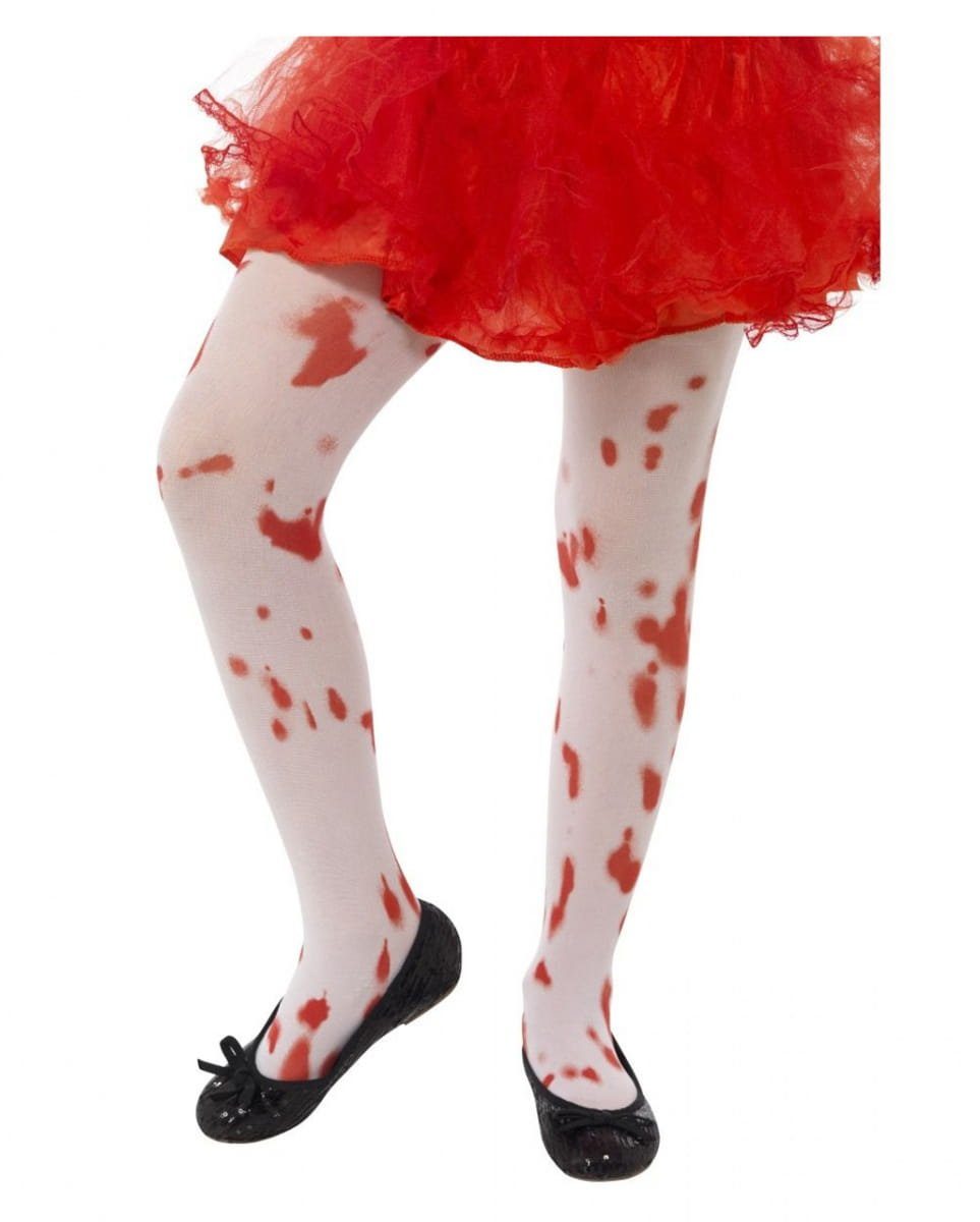Horror-Shop Zombie-Kostüm Kinder Strumpfhose Blutspritzer für Halloween Verk