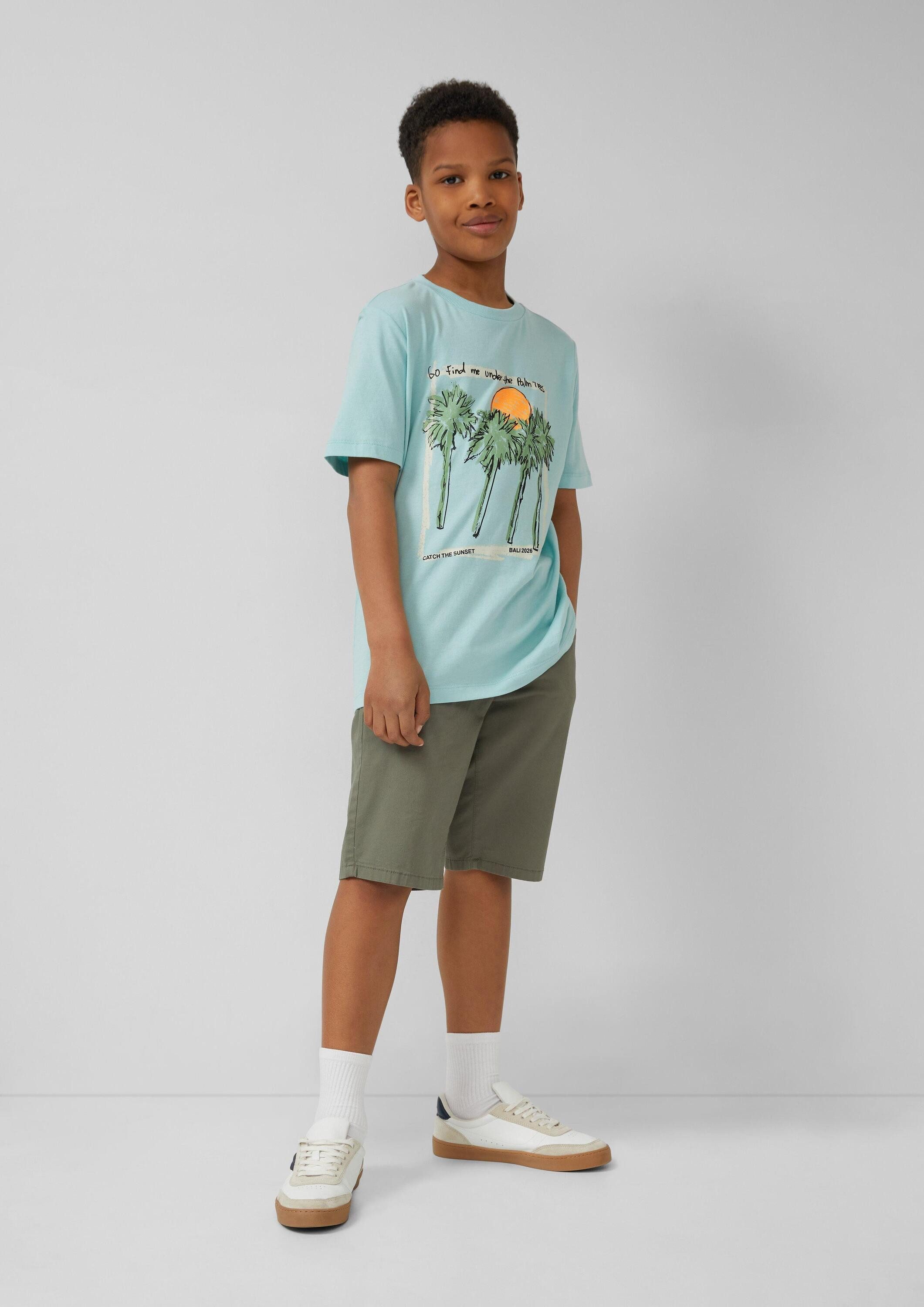 s.Oliver Kurzarmshirt T-Shirt Baumwoll T-Shirt mit Frontprint