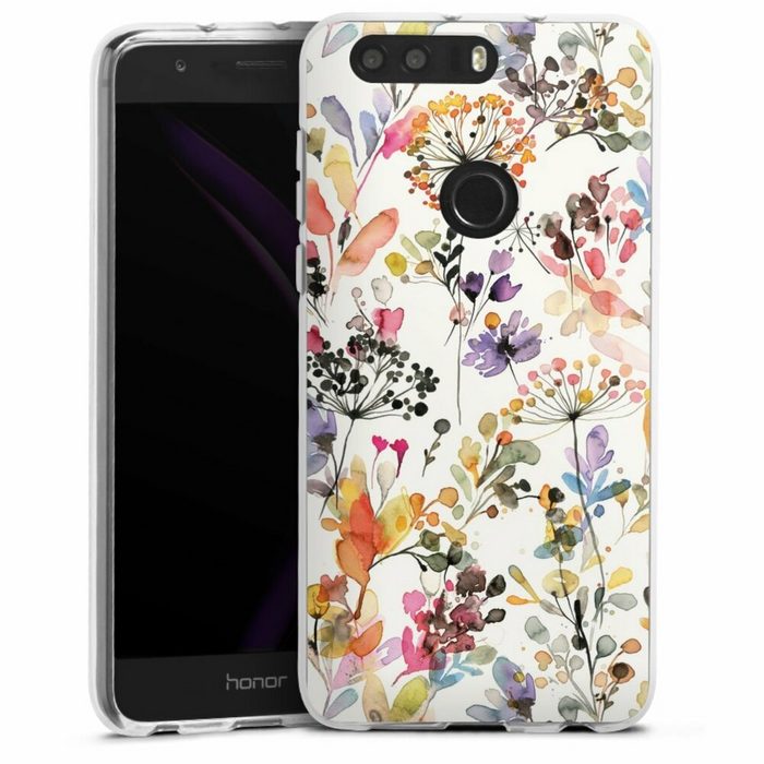 DeinDesign Handyhülle Blume Muster Pastell Wild Grasses Huawei Honor 8 Silikon Hülle Bumper Case Handy Schutzhülle