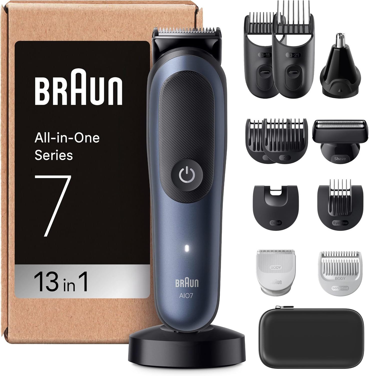 Elektrokörperrasierer Braun AIO7565 All-in-One Series 7 - 13-in-1 Groomingset in Blau