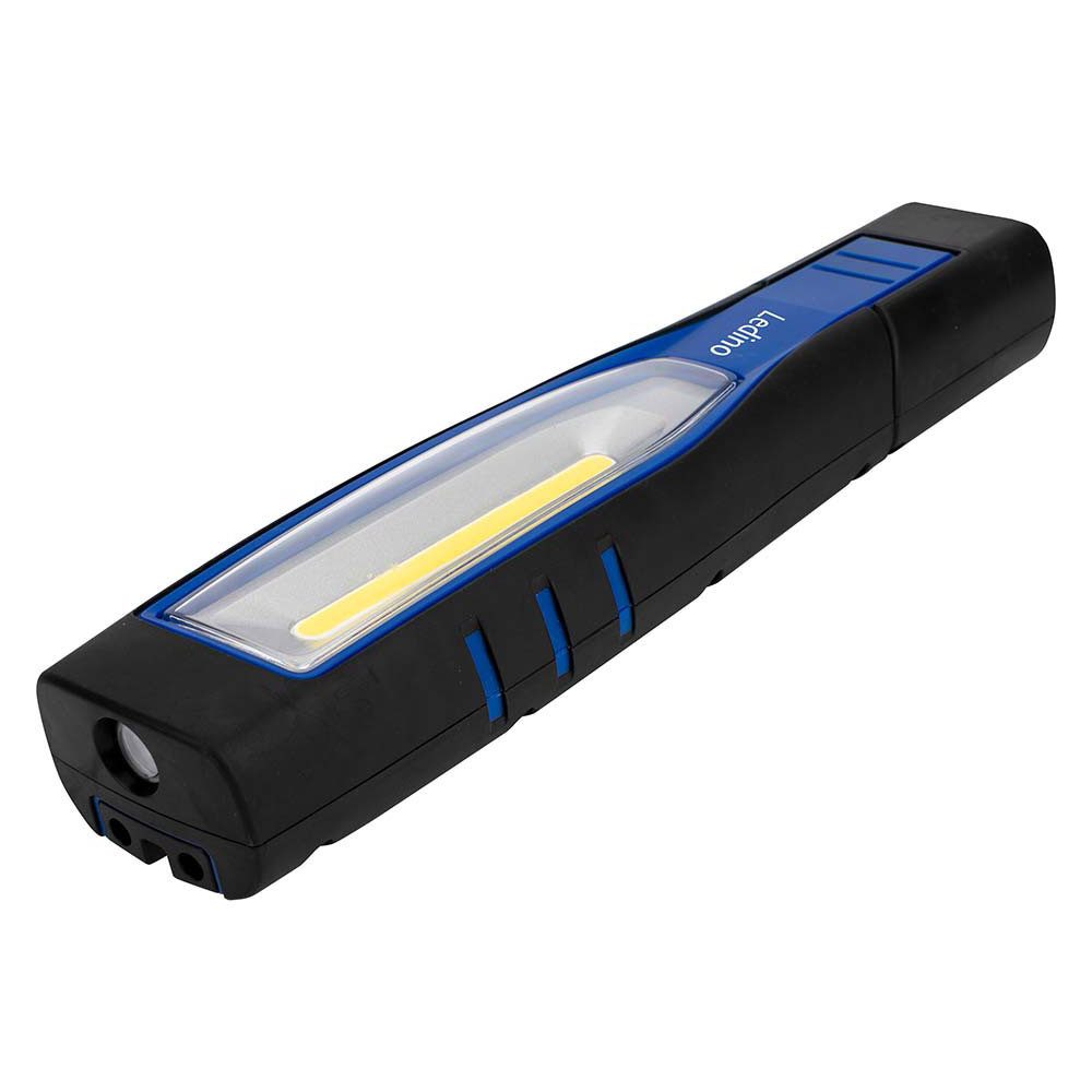 Ledino LED Arbeitsleuchte, LED-Leuchtmittel fest verbaut, Tageslichtweiß, LED Handleuchte Aluminium Grau H 23 cm Akku Taschenlampe