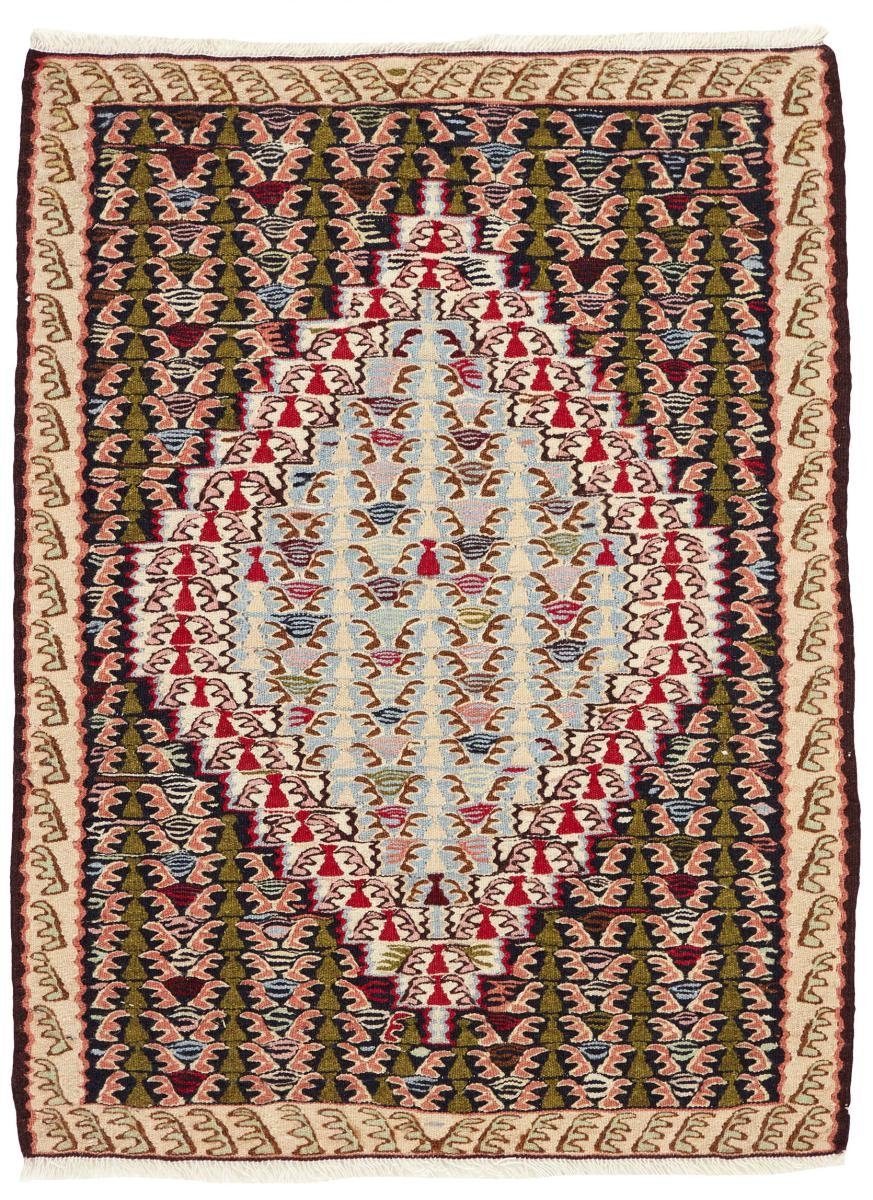 Orientteppich Kelim Fars Senneh 77x101 Handgeknüpfter Orientteppich / Perserteppich, Nain Trading, rechteckig, Höhe: 4 mm