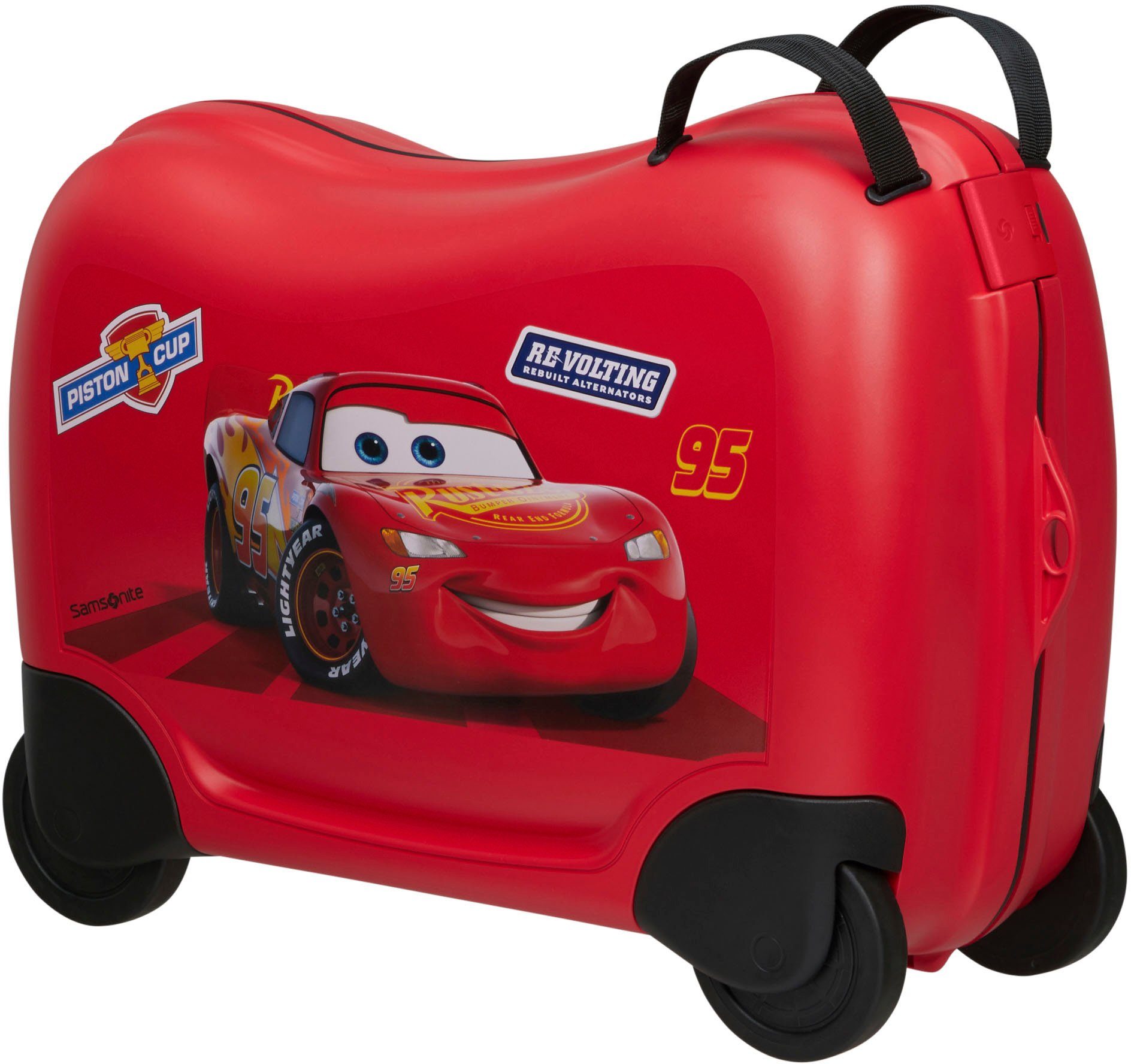 Samsonite Kinderkoffer Dream2Go Ride-on Trolley, Disney Cars, 4 Rollen, Kinderreisekoffer Handgepäck zum sitzen und ziehen