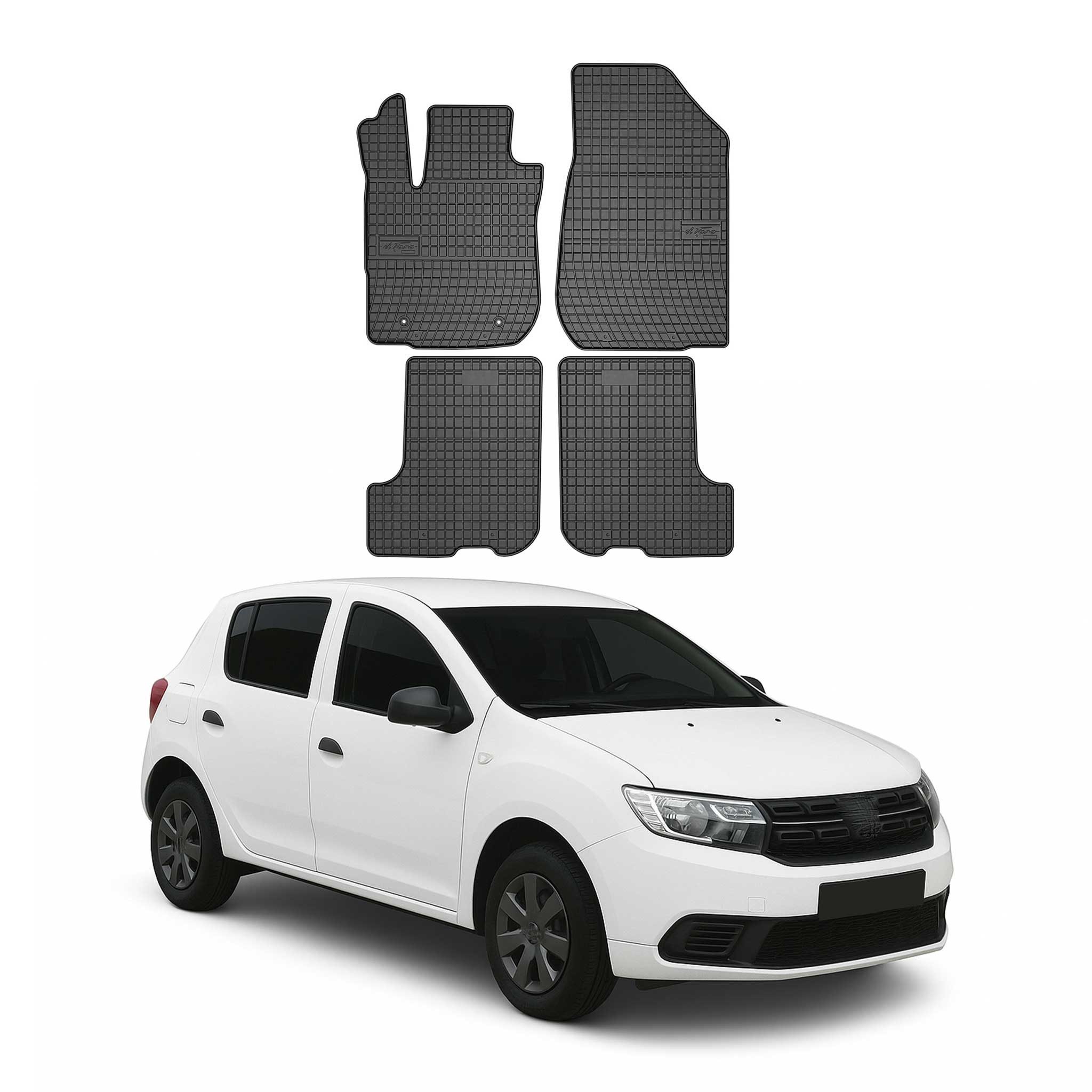 OMAC Auto-Fußmatten für Dacia Sandero 2012-2020 Gummi 3D 4 tlg (4 St), für Dacia Sandero 2012-2020 Dacia Sandero 2012-2020, Antirutsch,Wasserfest,Einfache Installation