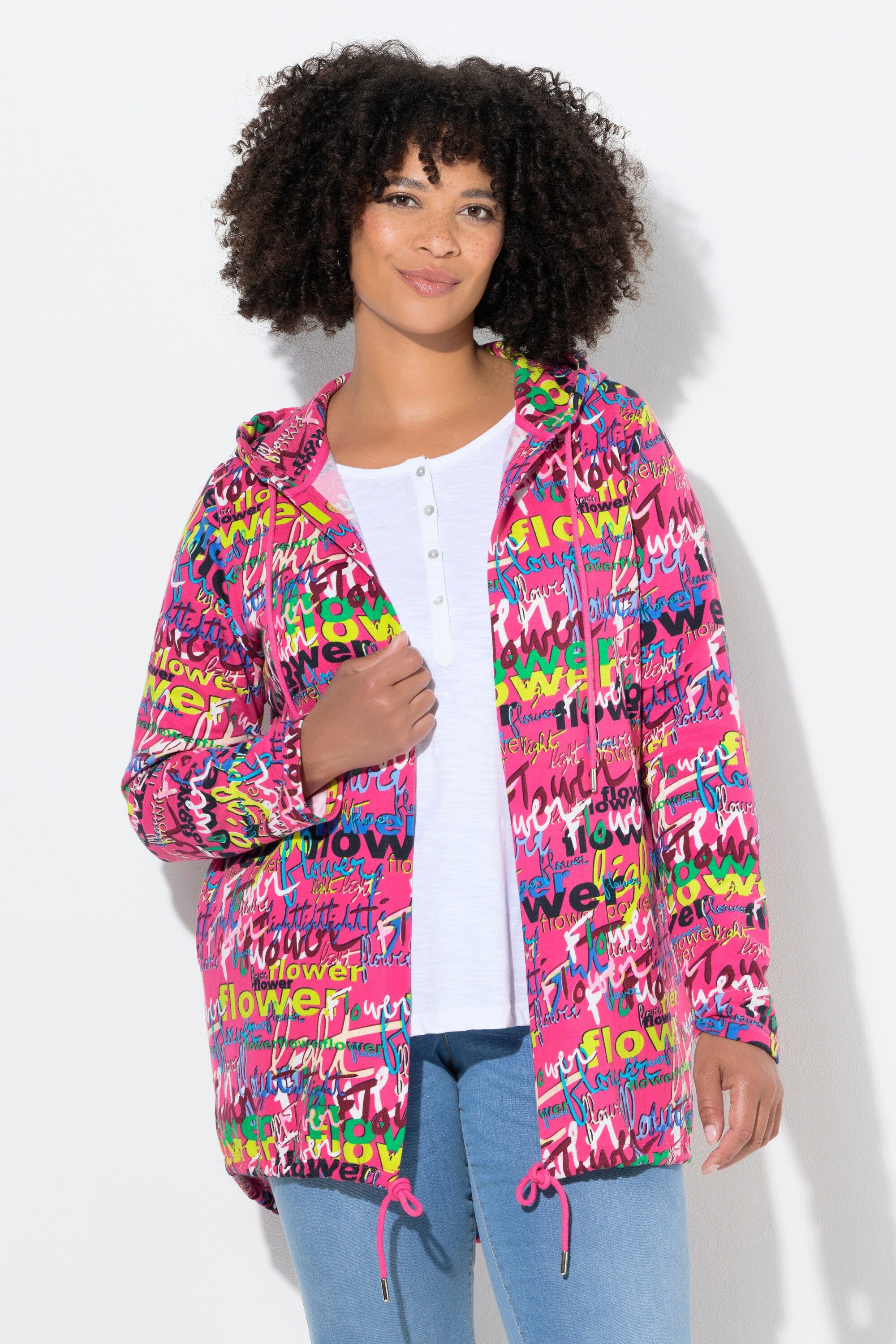 Angel of Style Sweatjacke Sweatjacke offene Form Scribblemuster günstig online kaufen