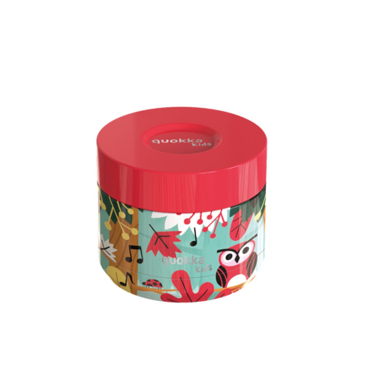 Quokka Frischhaltedose Grove Birds Kinder Dose 360 ml für Mahlzeiten Snacks und Portionen, Edelstahl, (Packung, 1x Deckel, 1x dose)