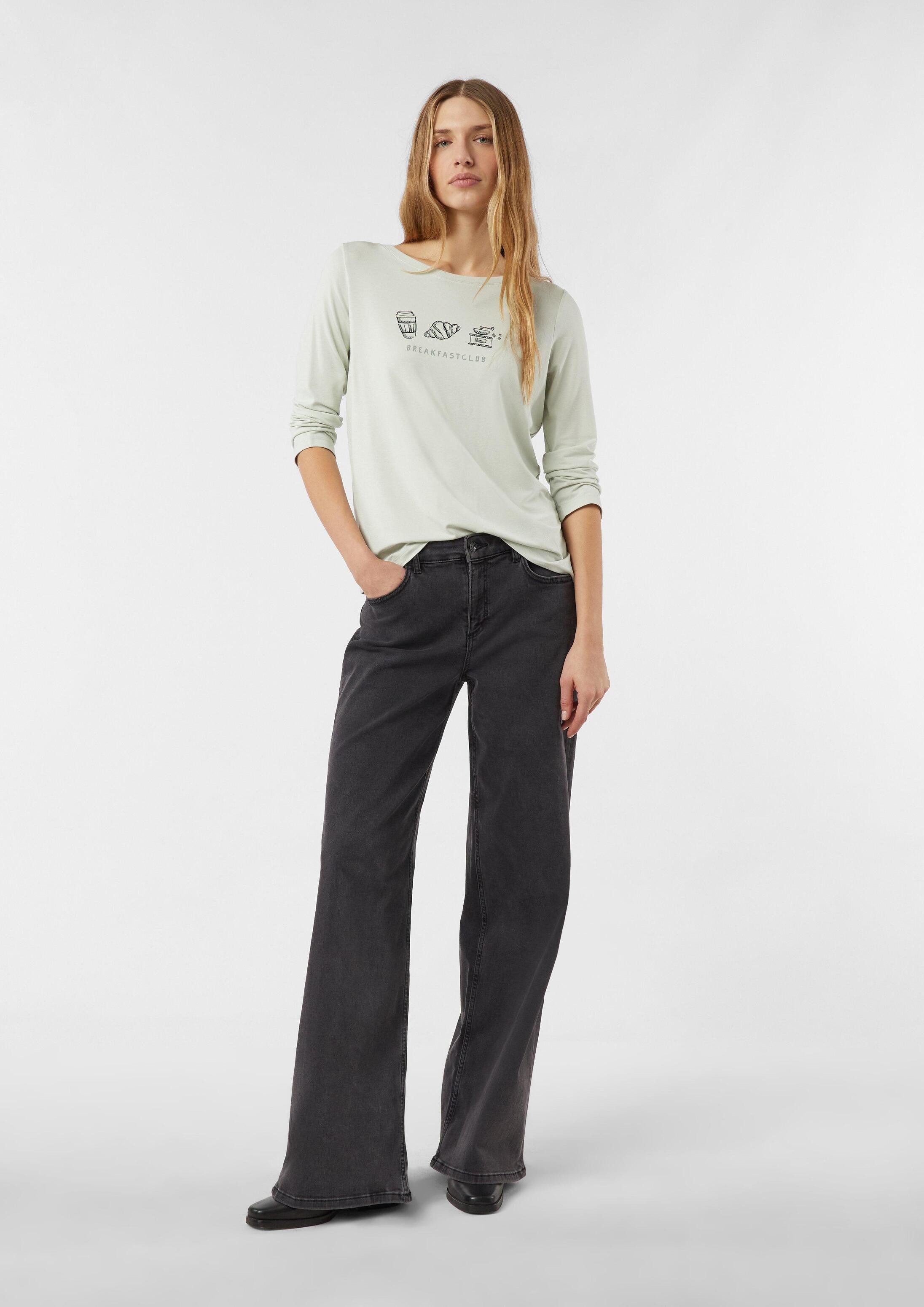 comma 3/4-Arm-Shirt T-Shirt Jersey-T-Shirt mit 3/4-Ärmeln und Frontprint
