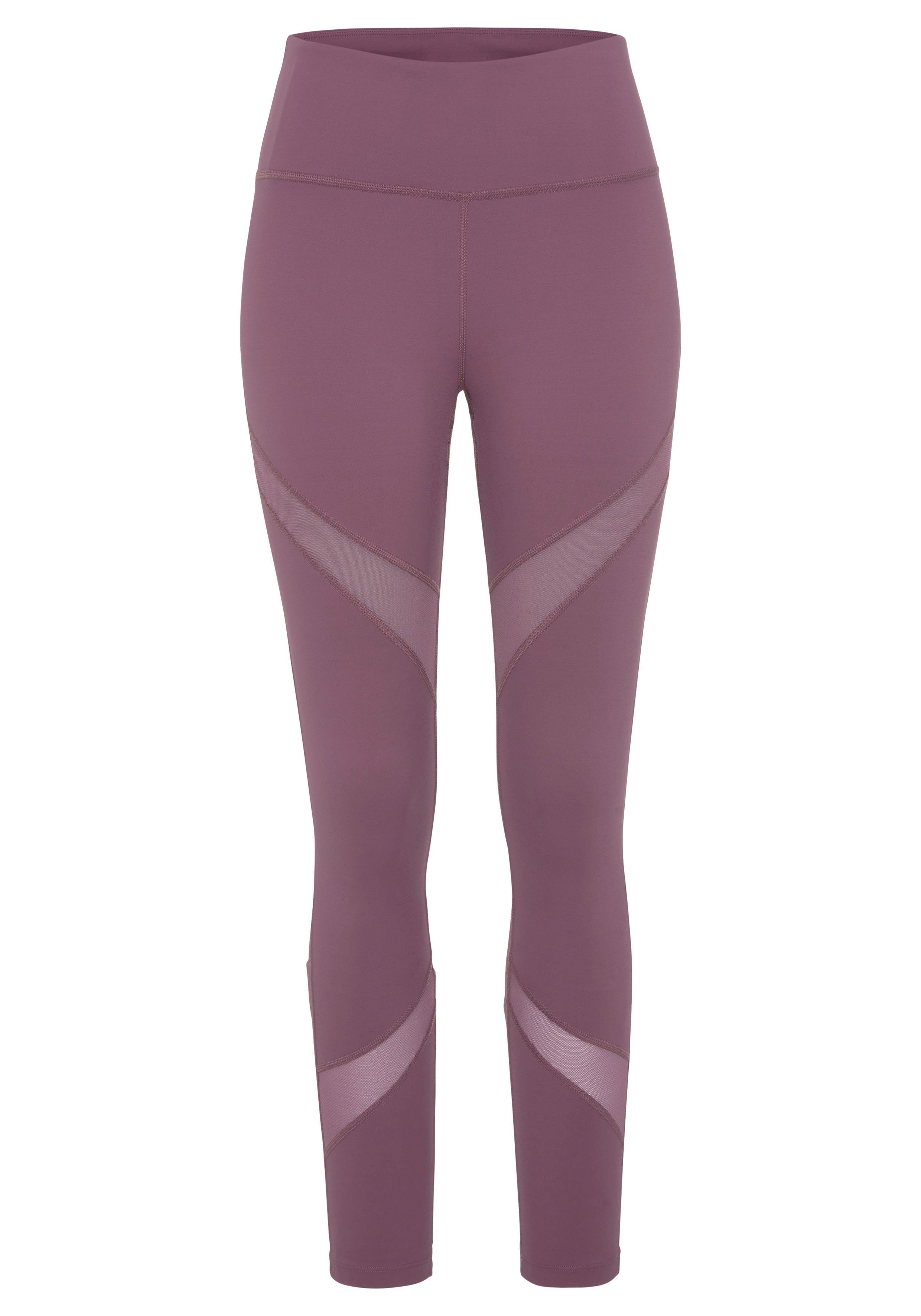 LASCANA ACTIVE Funktionsleggings -Sport Loungewear Leggings mit Raffung, kleiner lila