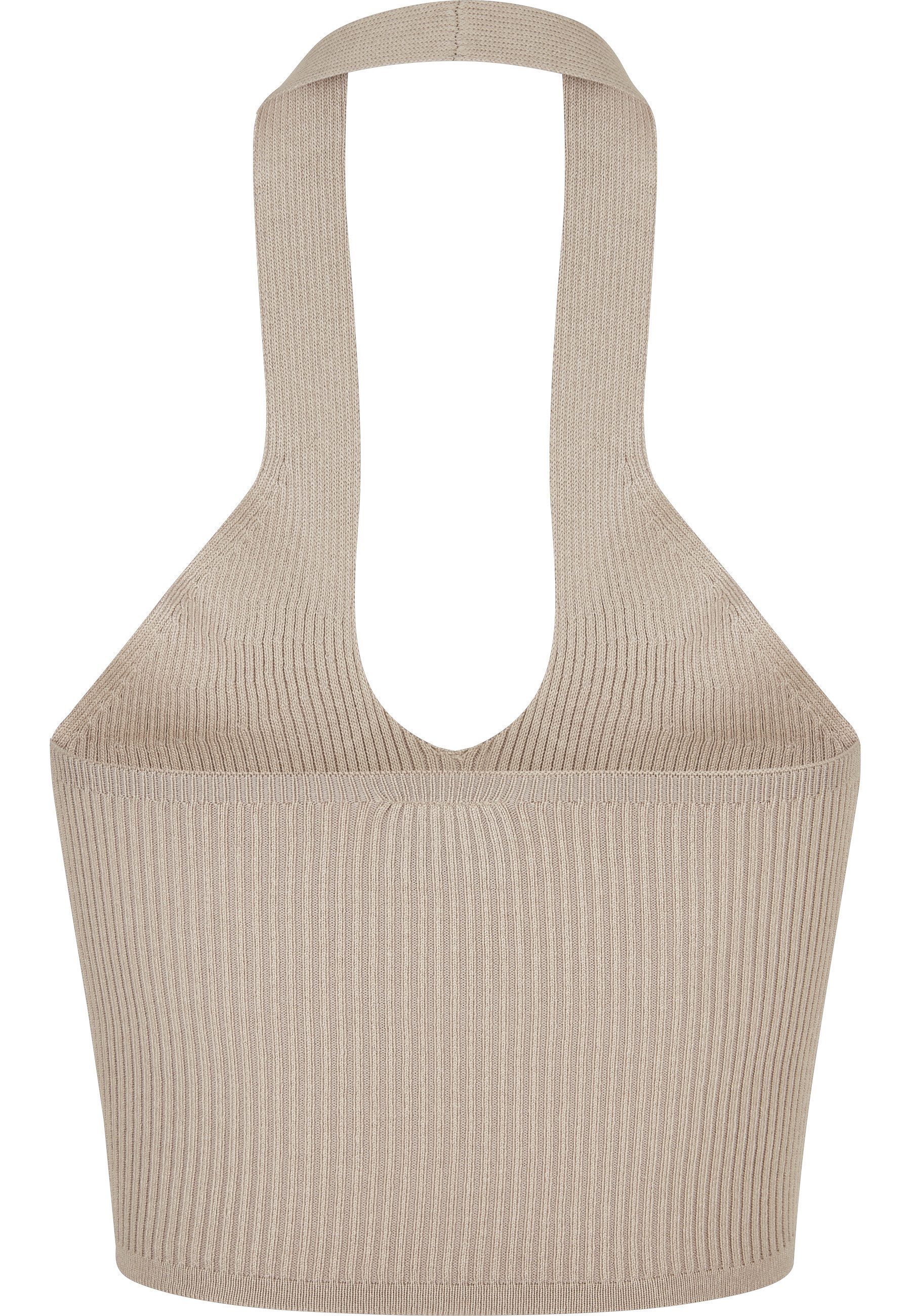 URBAN CLASSICS Muskelshirt Urban Classics Damen Ladies Rib Knit Crossed Neckholder Top (1-tlg)