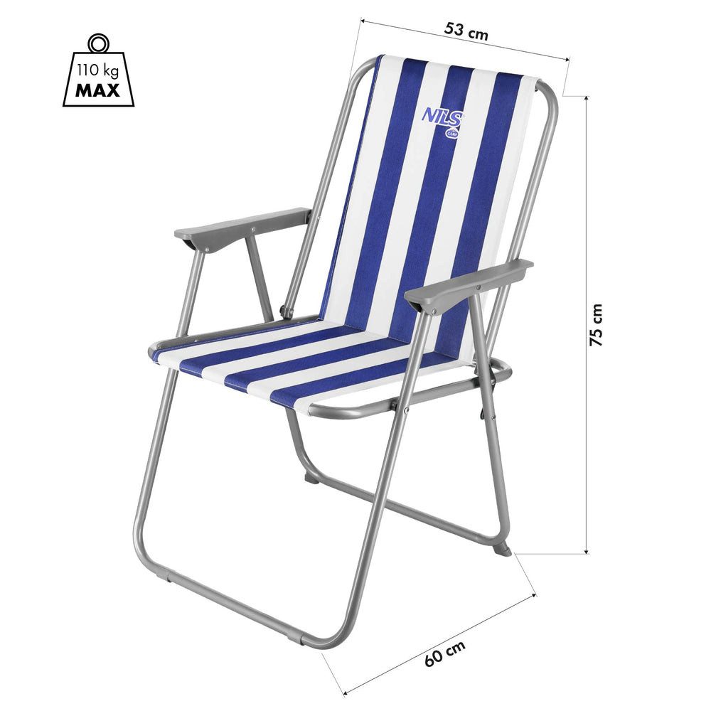 NILS CAMP Angelstuhl Campingstuhl Strandstuhl (Spar-Set, 1 St), klappbar, Tragkraft 110 kg, Armlehnen