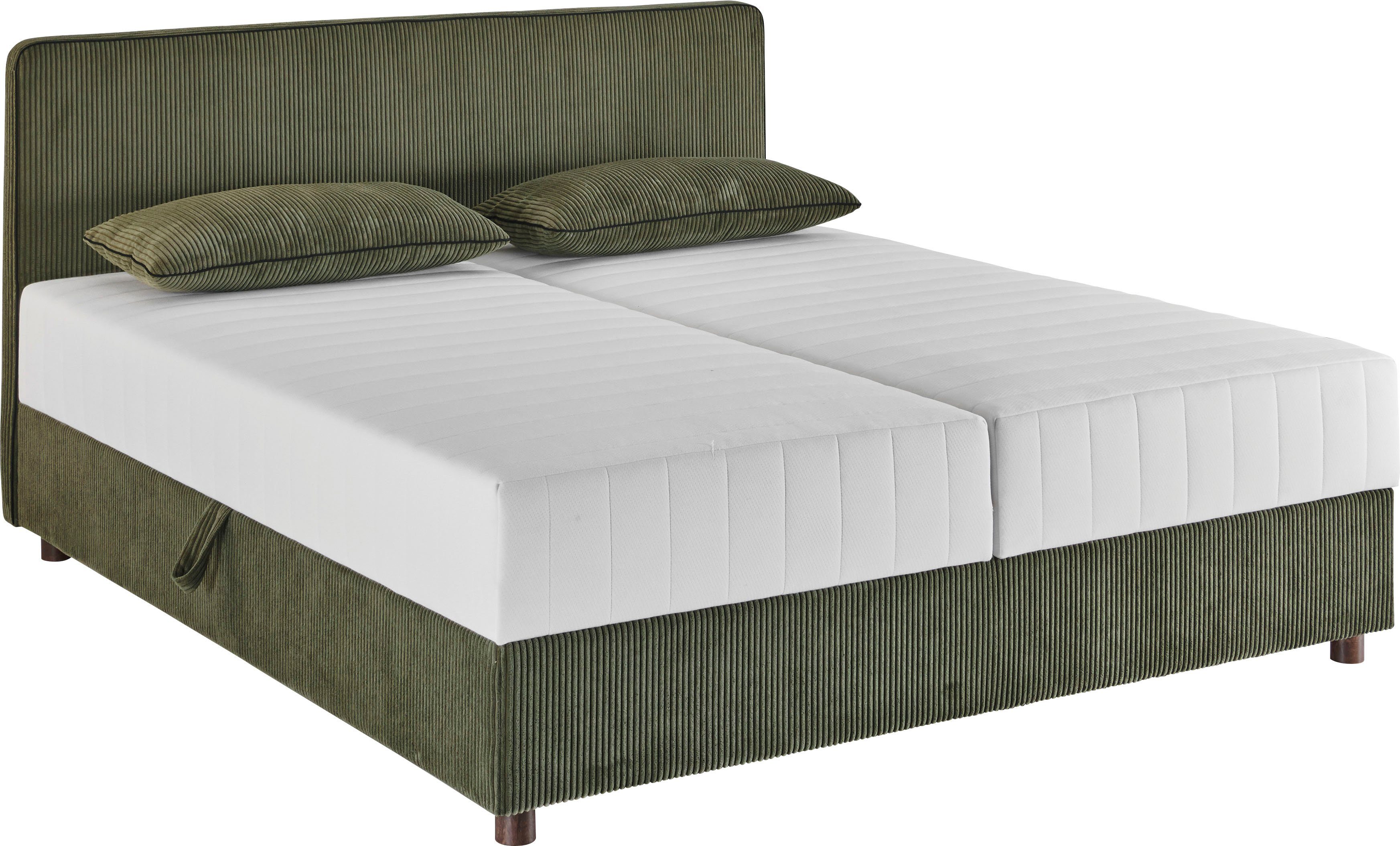 ATLANTIC home collection Bett Corinna, Boxbett inkl. Stauraum, Cord, erhältlich in unterschiedlichen Breiten