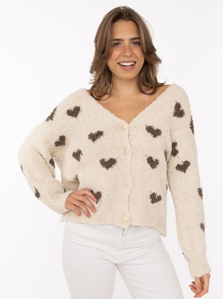 Zwillingsherz Cardigan "Herzen" mit Wollanteil, Herzen und Knöpfen günstig online kaufen