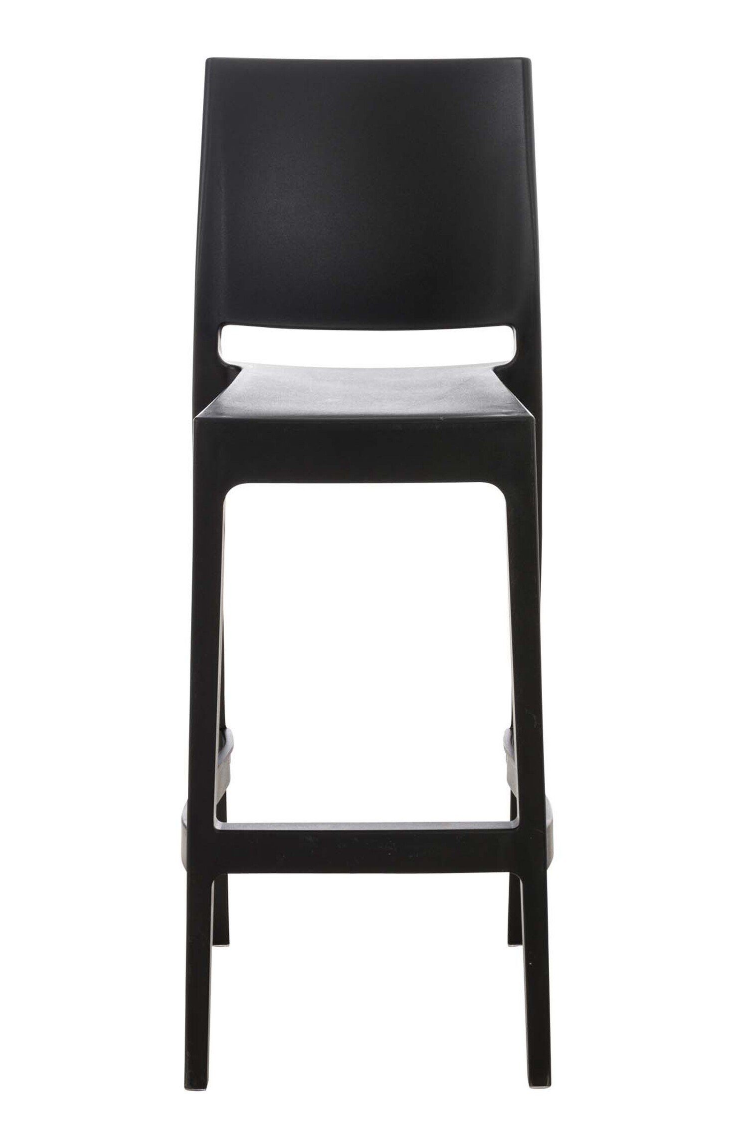 Küche), (mit Gestell Sitzfläche: Barhocker für - Schwarz Hocker Kunststoff Kunststoff Theke Fußstütze Maya - & angenehmer TPFLiving