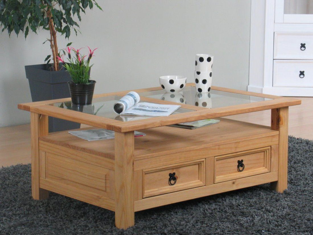 ebuy24 Couchtisch »New Mexico Wohnzimmertisch mit 2 Schubladen, gelau