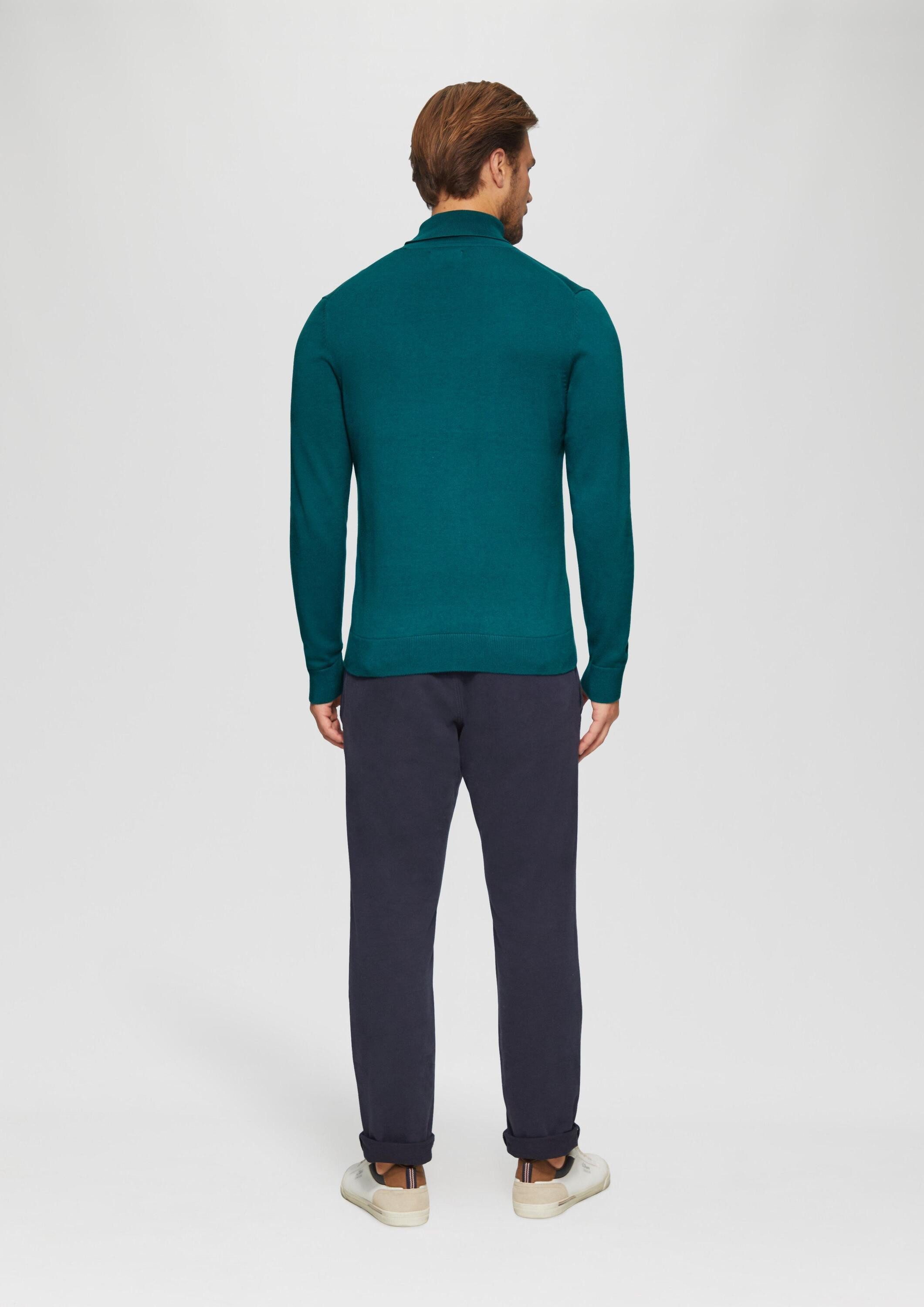 s.Oliver Longpullover Strickpullover Rollkragenpullover aus Baumwolle