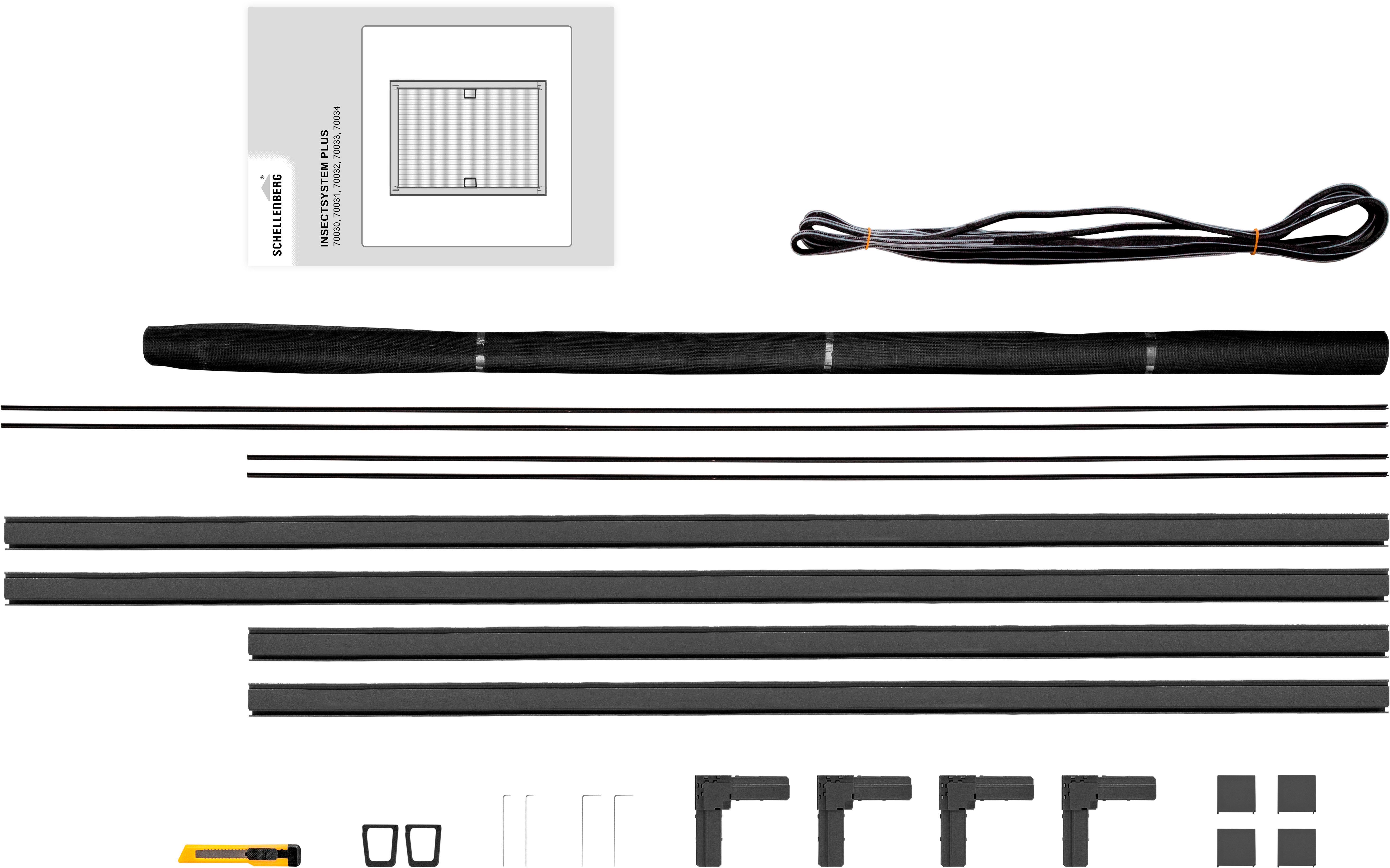 SCHELLENBERG Insektenschutz-Fensterrahmen Fliegengitter Fenster Plus, (Set, 1-St), aus Aluminium, 100 x 120 cm und 130 x 150 cm, anthrazit und weiß