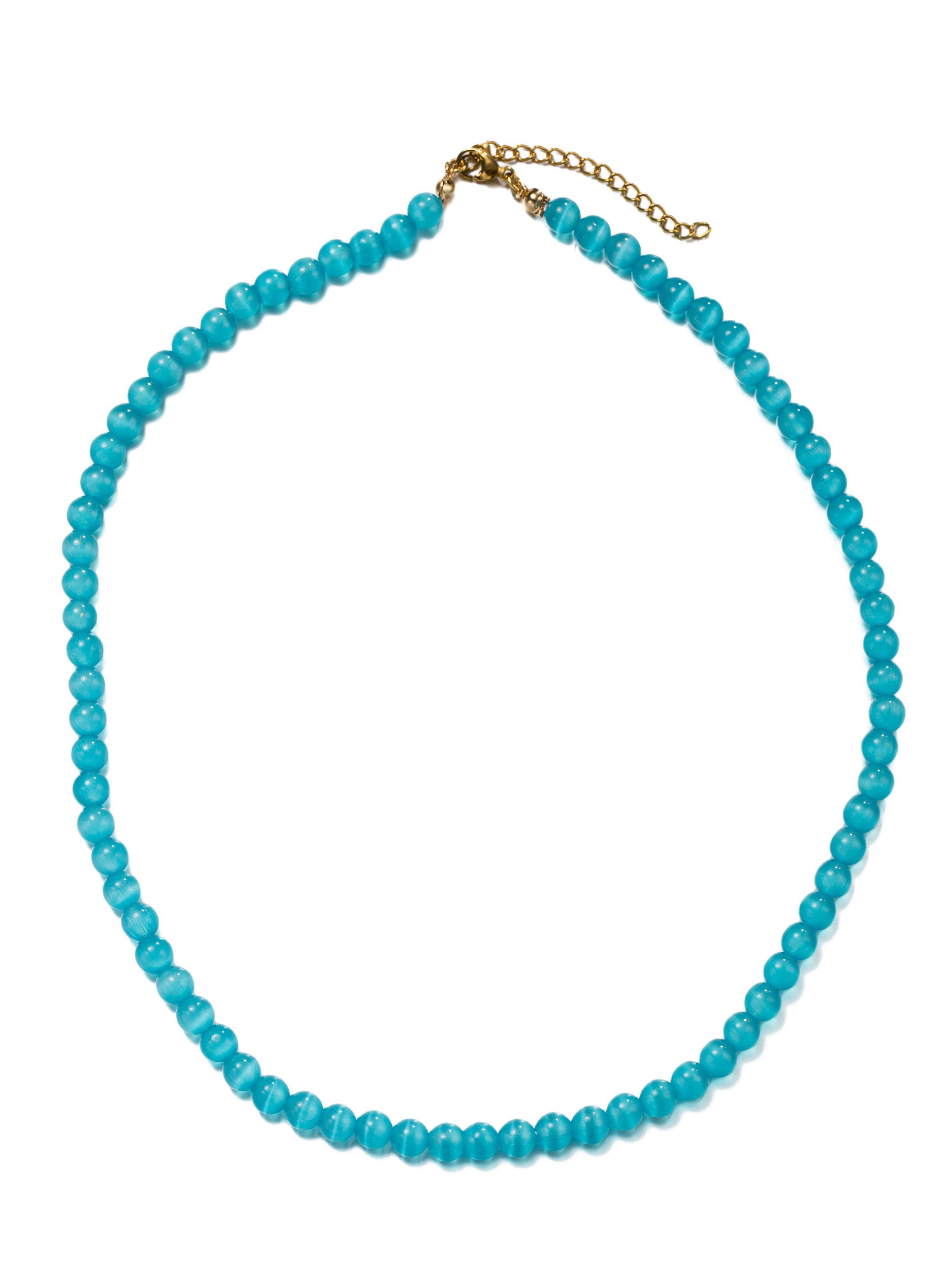 Aniston JEWELRY & WATCHES Collier Schmuck Geschenk Edelstahl Halsschmuck Halskette Edelstein Kugeln, Made in Germany - mit Cat´s Eye