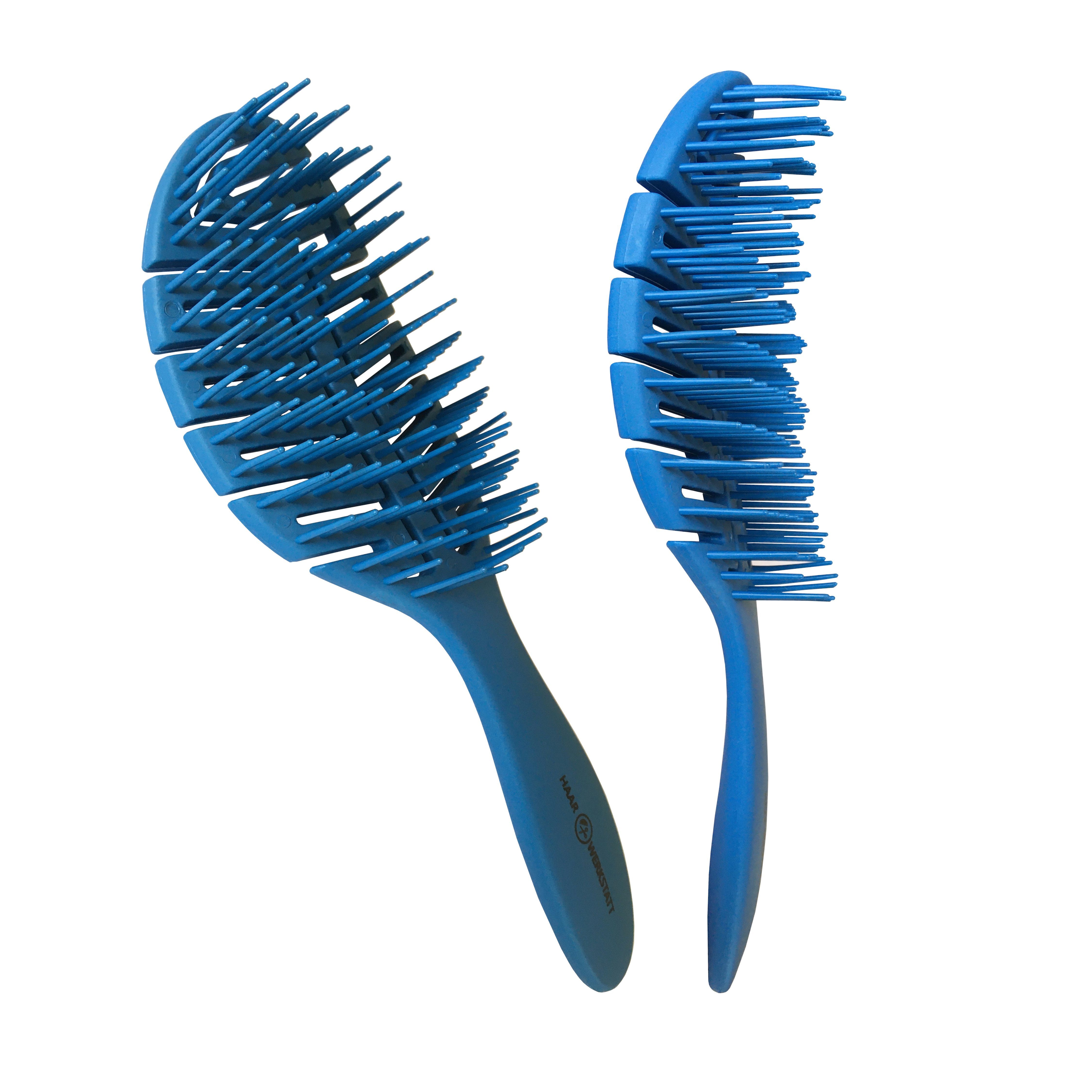 Haarwerkstatt Haarbürste Profi Haarbürste für Damen, Herren und Kinder - Die optimale Entwirrungsbürste für Ihr Haar, Gebogene Haarbürste mit weiche Borsten - curved brush