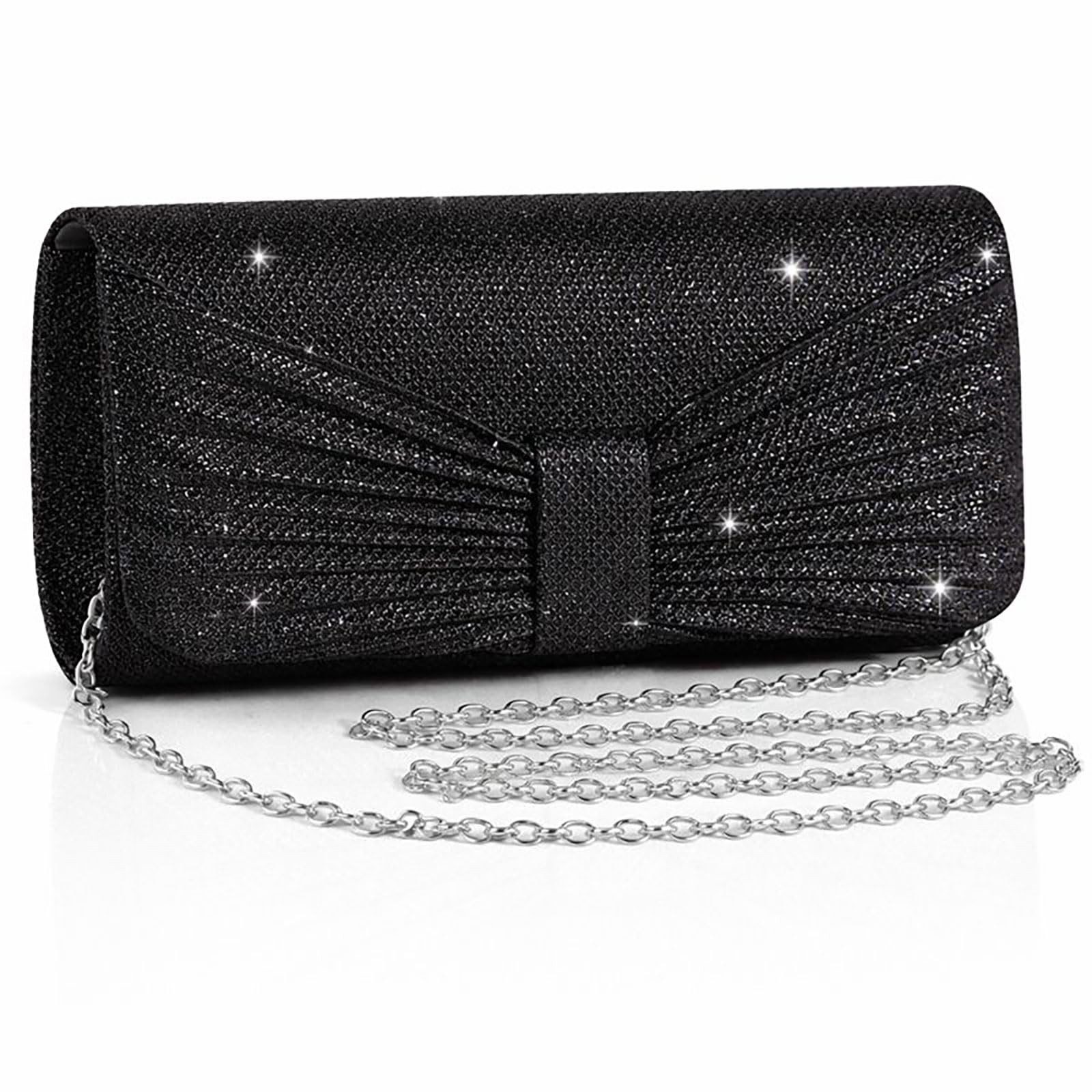 nsihing Abendtasche Damen-Abendtasche/Clutch/Hochzeitstasche/ Glitzernde Party-Handtasche, Mit abnehmbarer Kette