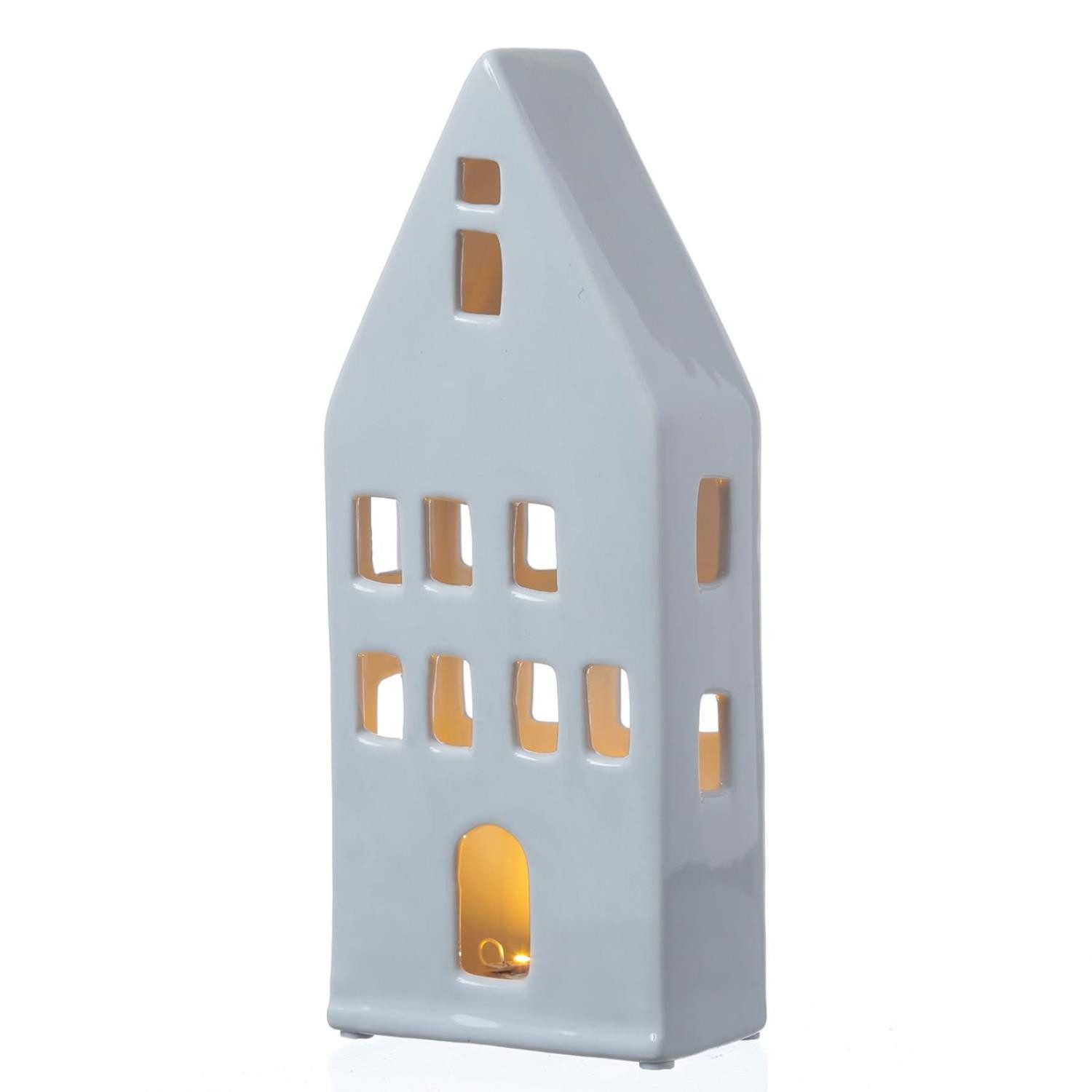 MARELIDA Dekoobjekt LED Haus Lichthaus Dekohaus Leuchthaus H: 24cm inkl. Batterie Innen