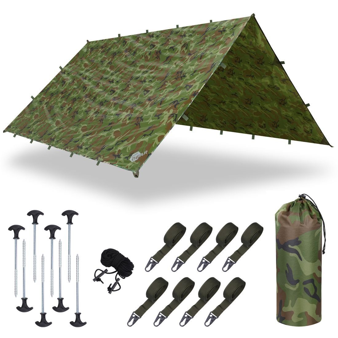 Tarp Regendach yourGEAR Sonnensegel 5000mm 4,3x4,3 yourGEAR Sonnensegel Bushcraft