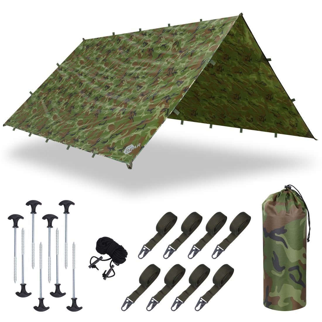 yourGEAR Sonnensegel yourGEAR Bushcraft Tarp 4,3x4,3 Regendach Sonnensegel günstig online kaufen