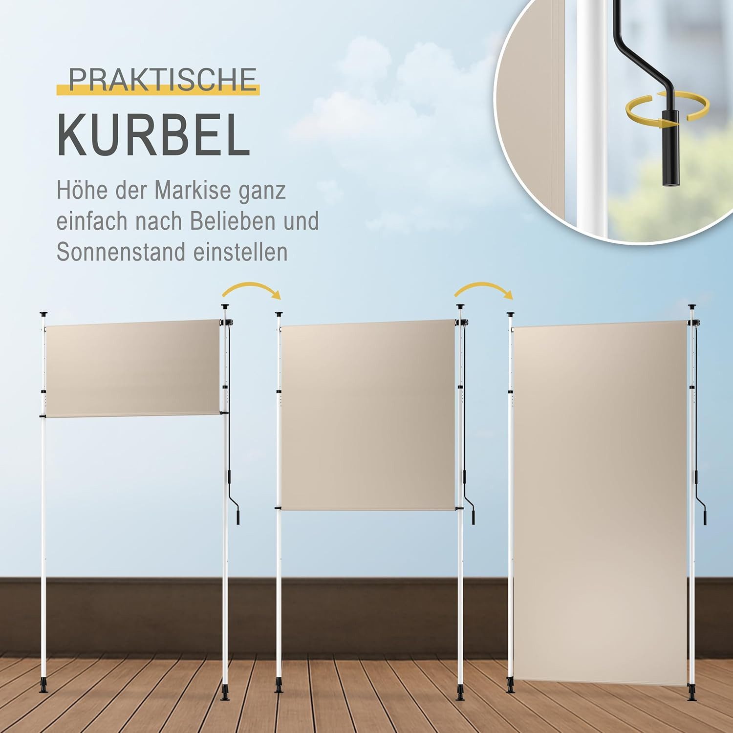 Sol Royal Markise SolVision KM5 wasserabweisen, mit UV-Schutz, stabiles Stahlgestell