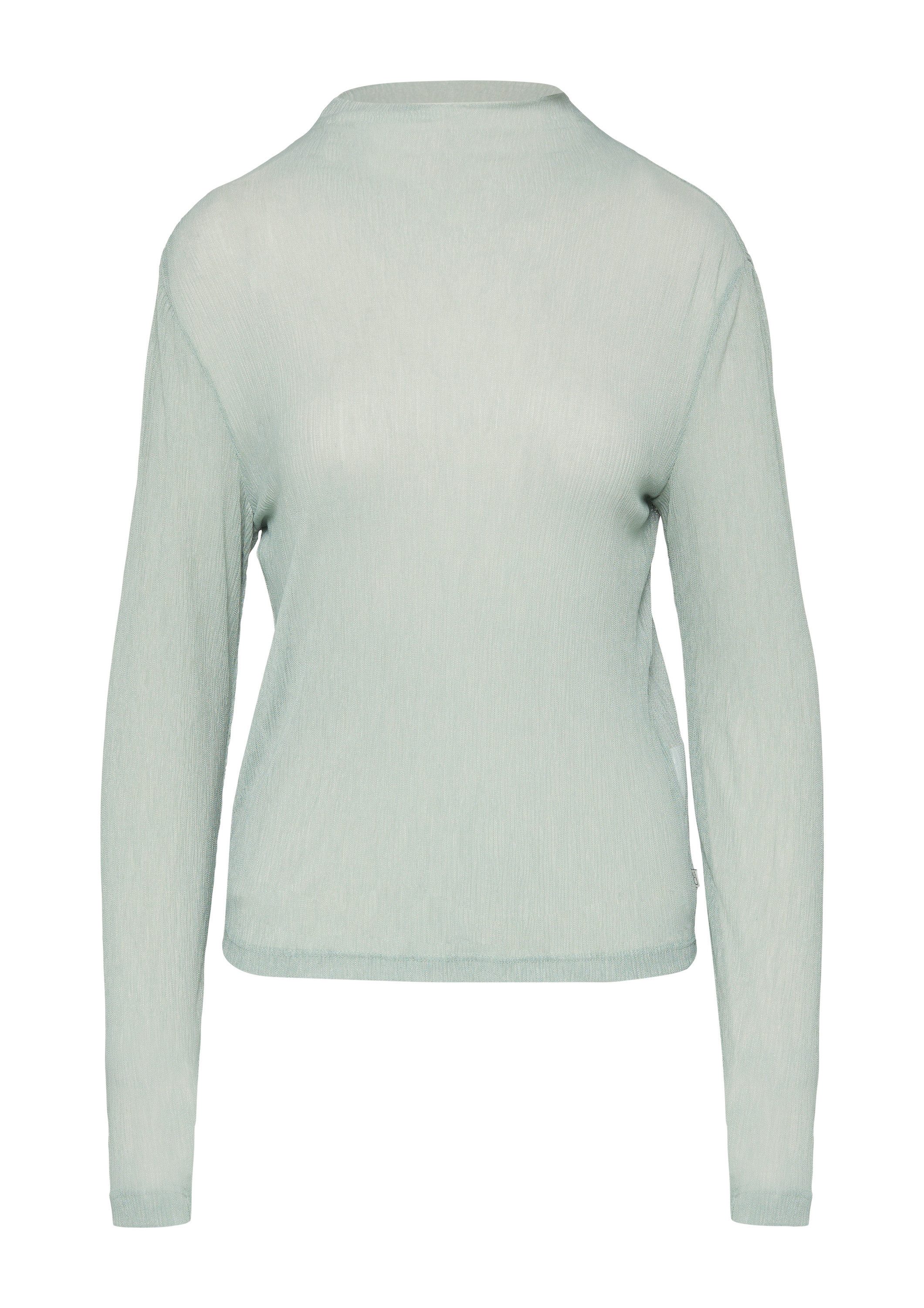 QS Langarmshirt T-Shirt Meshshirt mit Stehkragen günstig online kaufen