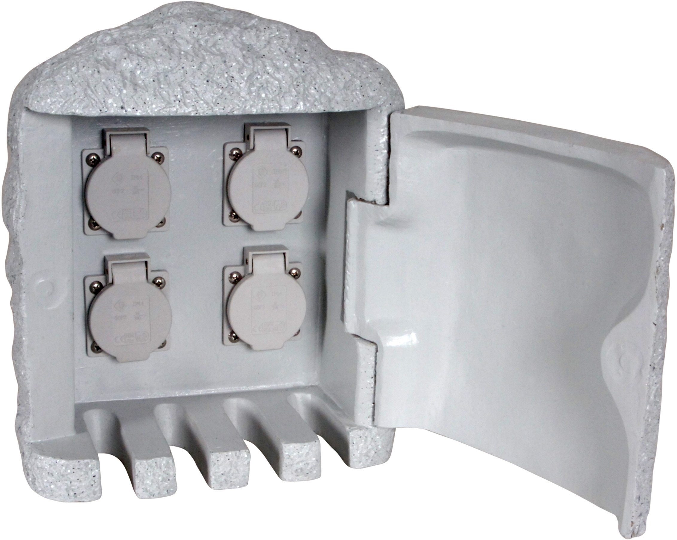 näve Gartensteckdose Roccus, 1-St., max. Leistung: 3600W, Kabellänge: 5m, Material: Kunststein/Polyresin