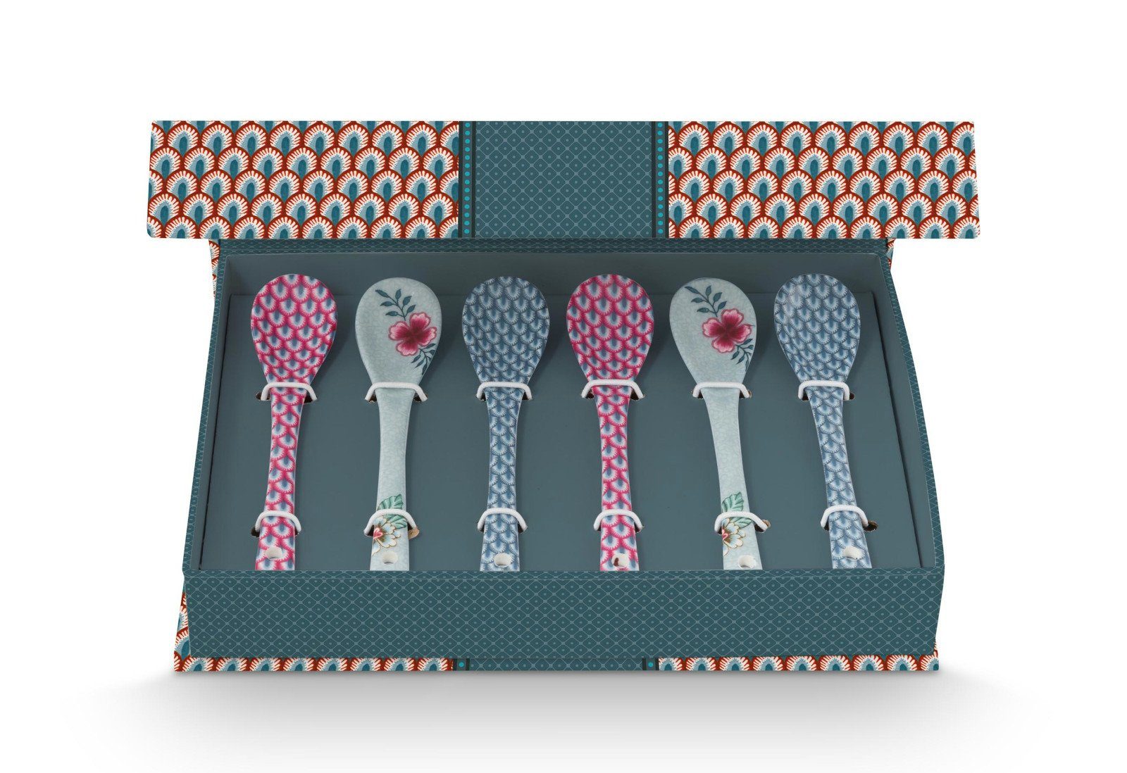 Besteck-Set Flower Festival Oriental Geschenkset Teelöffel blau 13cm