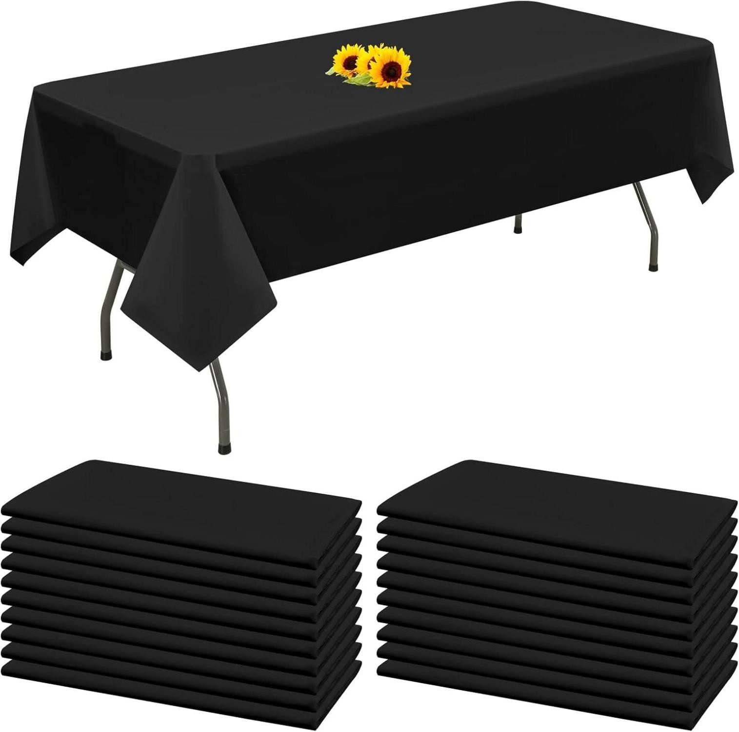 Tischdecke 20er Pack Schwarz Einweg-Tischdecken 137 cm x 274 cm recycelbar
