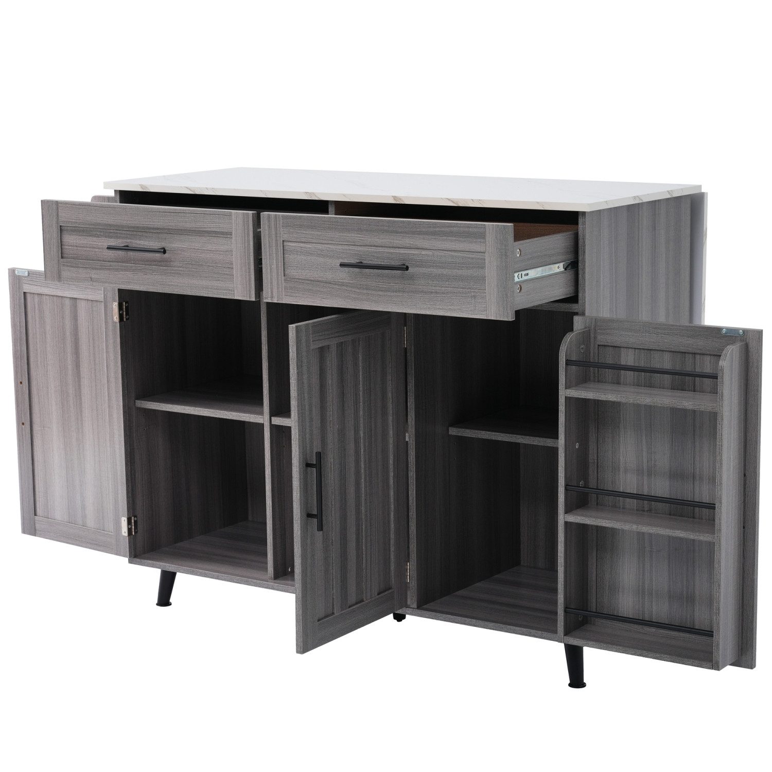 Flieks Küchenwagen mit erweiterbarer Arbeitsplatte (Rollen/Massivholzbeine günstig online kaufen