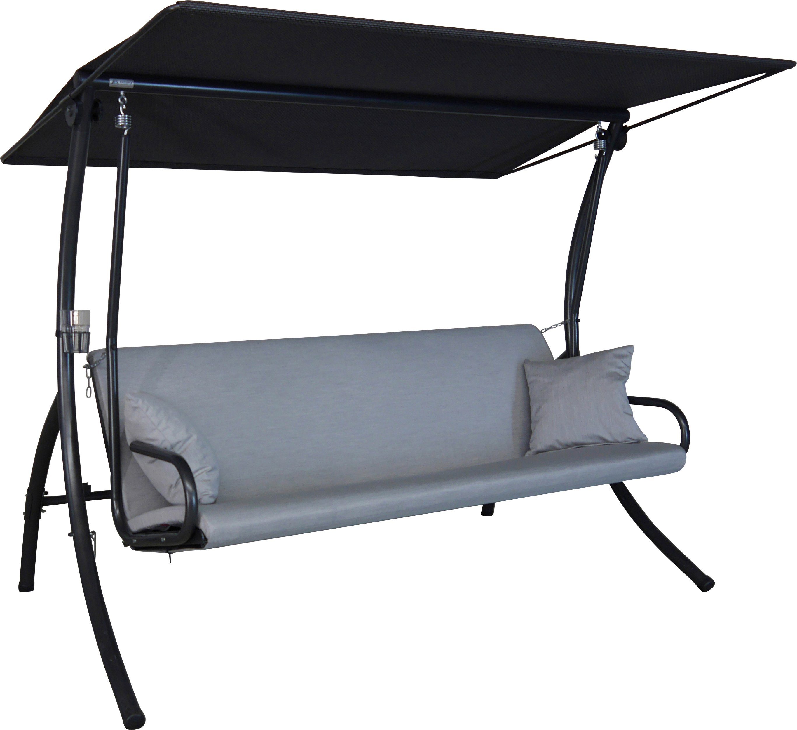 Angerer Freizeitmöbel Hollywoodschaukel Elegance Zip granit, 3-Sitzer, Bettfunktion, wetterfest