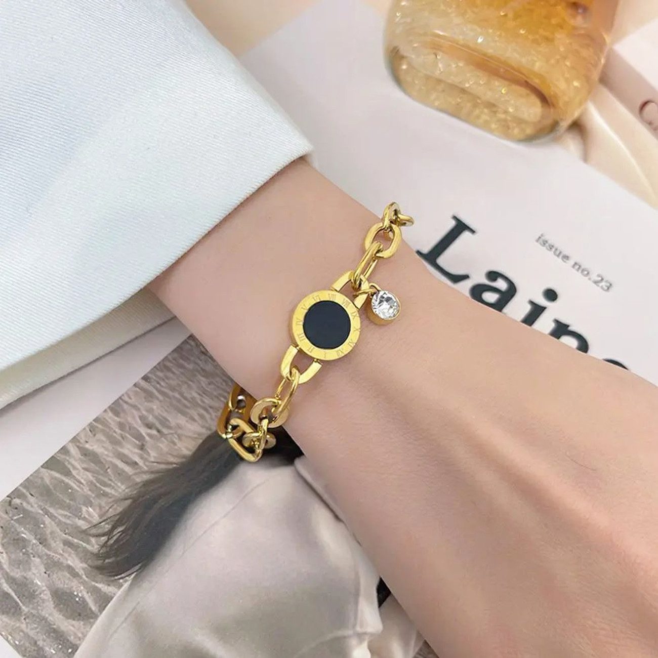 KARMA Schmuckset Damen Edelstahl vergoldet Armband günstig online kaufen