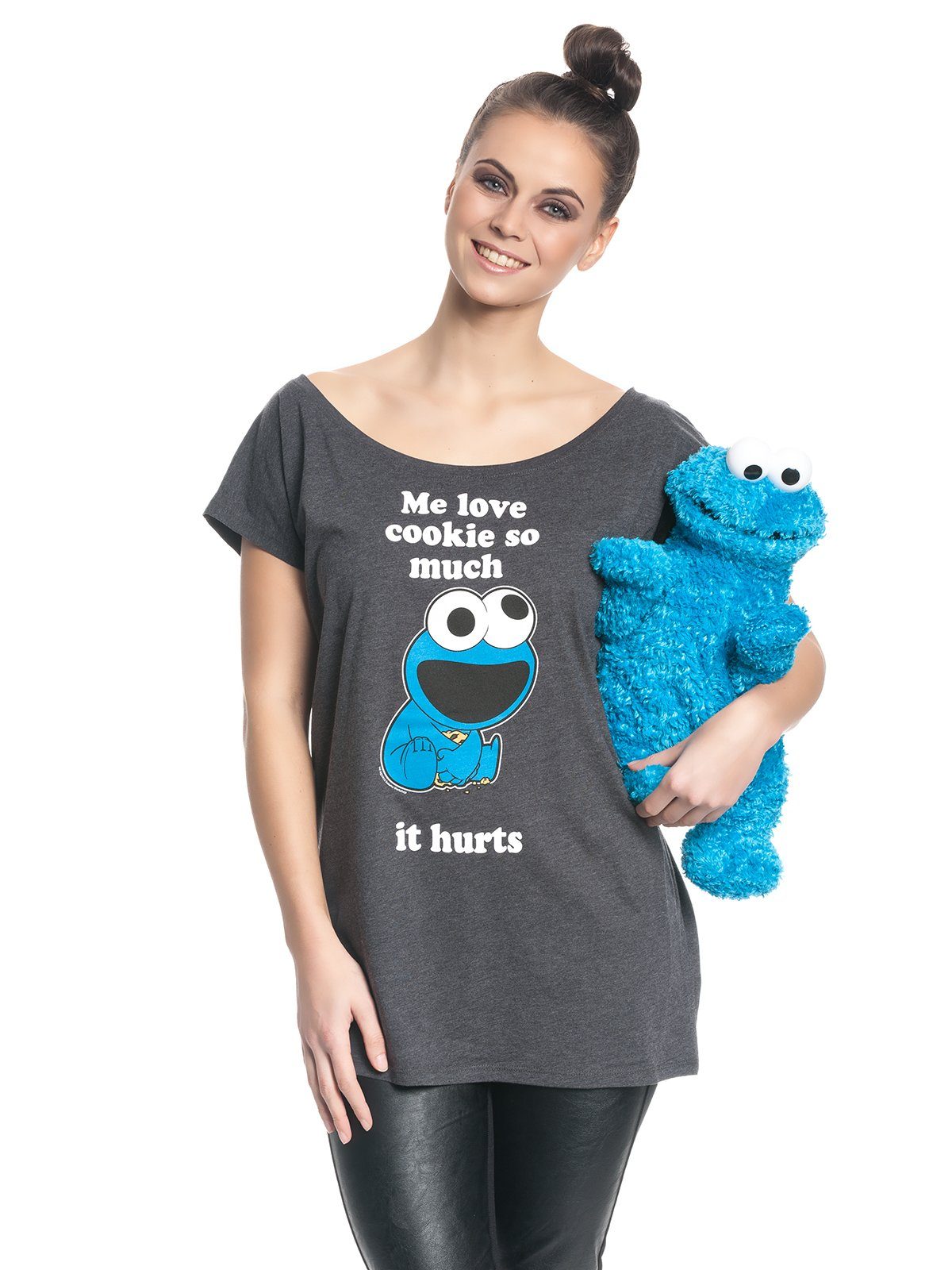 Damen Shirts Sesamstrasse T-Shirt Me Love Cookie