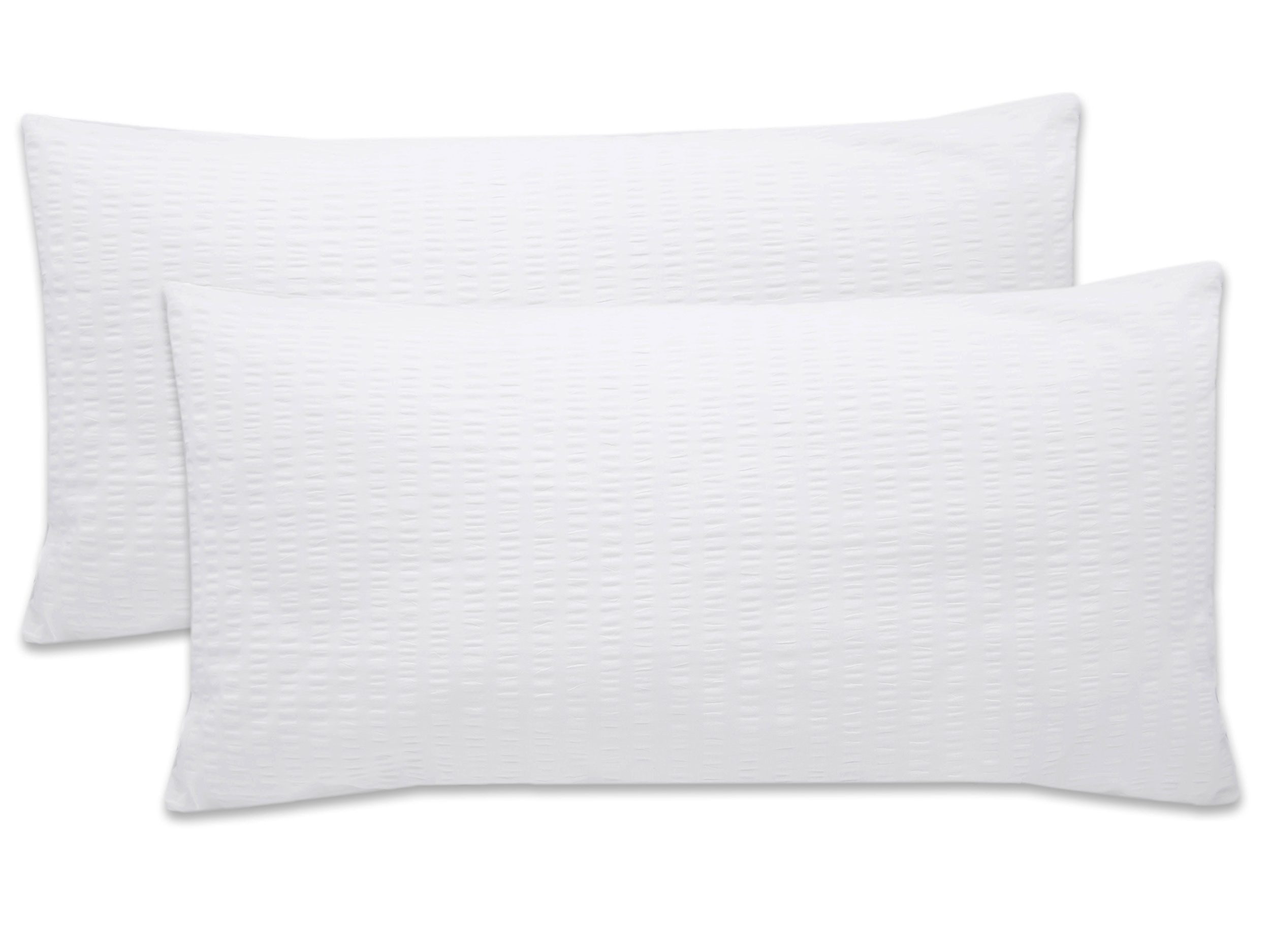 ZOLLNER Kissenbezug, (2 Stück), 40 x 80 cm, 100% Baumwolle, vom Hotelwäschespezalisten, Seersucker