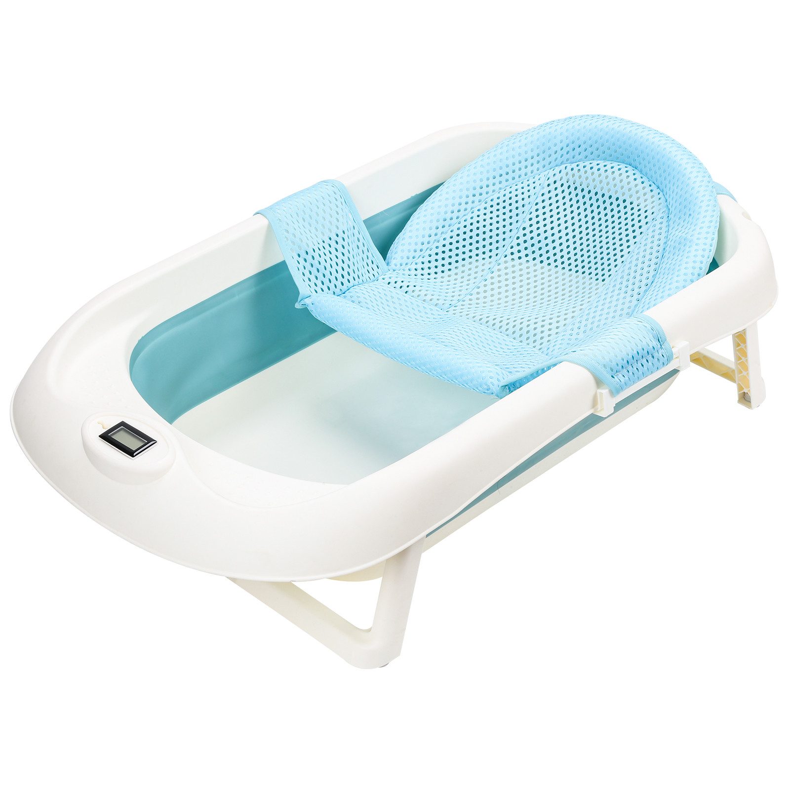 Clanmacy Babybadewanne Baby Badewanne Faltbare Babywanne mit kissen Ergonom günstig online kaufen