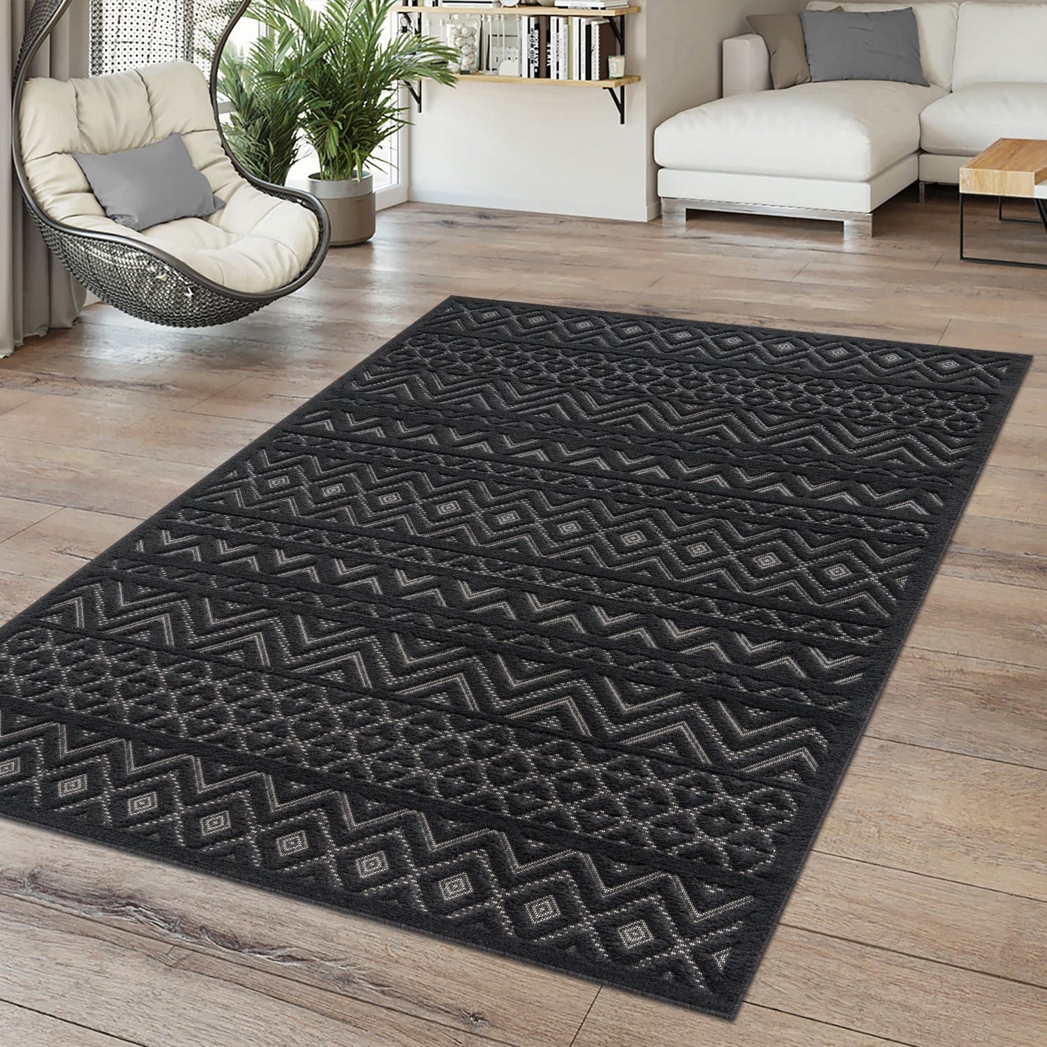 TT Home Teppich 10-498-3_60X100_Anthrazit_Rechteckig, Rechteckig, Höhe: günstig online kaufen