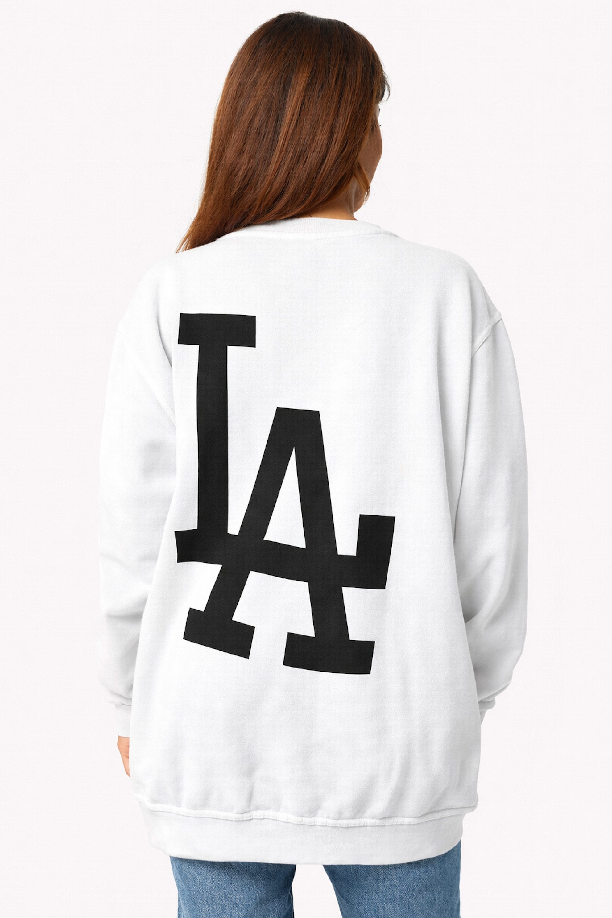 Worldclassca Longsweatshirt Worldclassca Oversized Sweatshirt LA Print Langarmshirt Pullover Neue Kollektion - Stilvolle und gemütliche Casual Mode für Damen