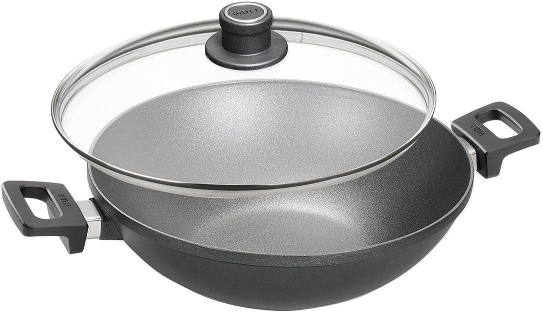 WOLL MADE IN GERMANY Wok Nowo, Aluminiumguss (1-tlg), von Hand gegossen, Ø 32 cm, Made in Germany