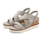 LASCANA Sommerschuh, offener Schuh, Sandale, Keilsandalette, Sandalette mit elastischen Riemchen VEGAN
