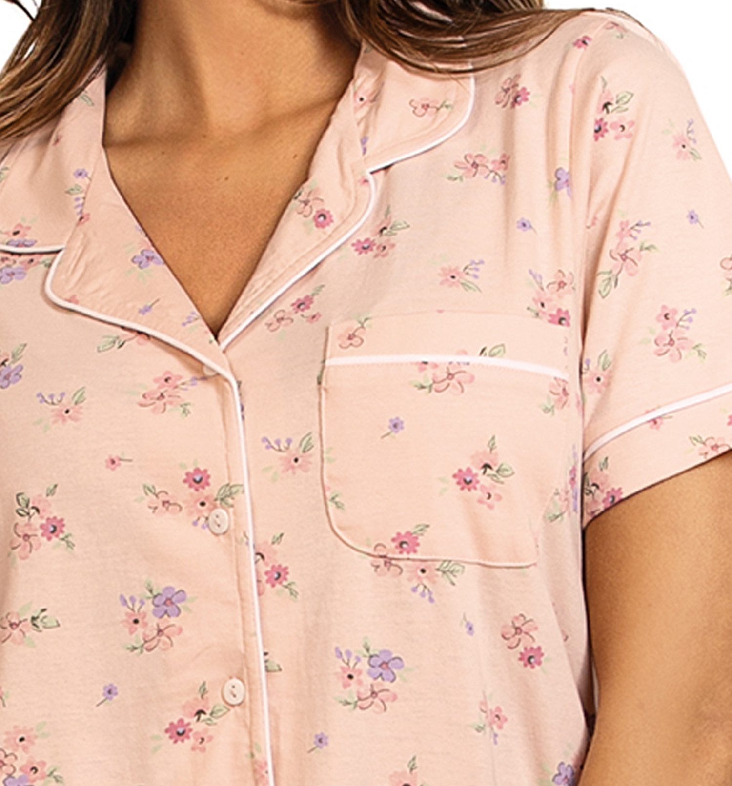 comtessa Schlafanzug Dreamy breeze (Set, 2 tlg., 2-teilig) Damen Pyjama 2-teilig lang geknöpft Baumwolle große Größen