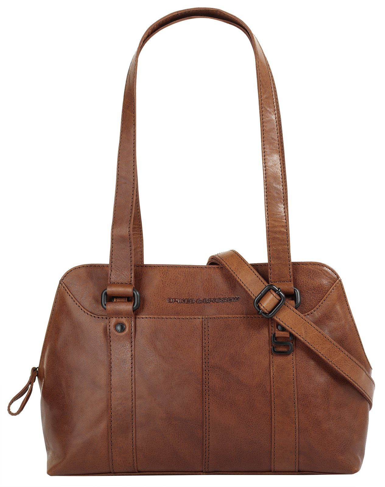 Spikes & Sparrow Henkeltasche, echt Leder cognac