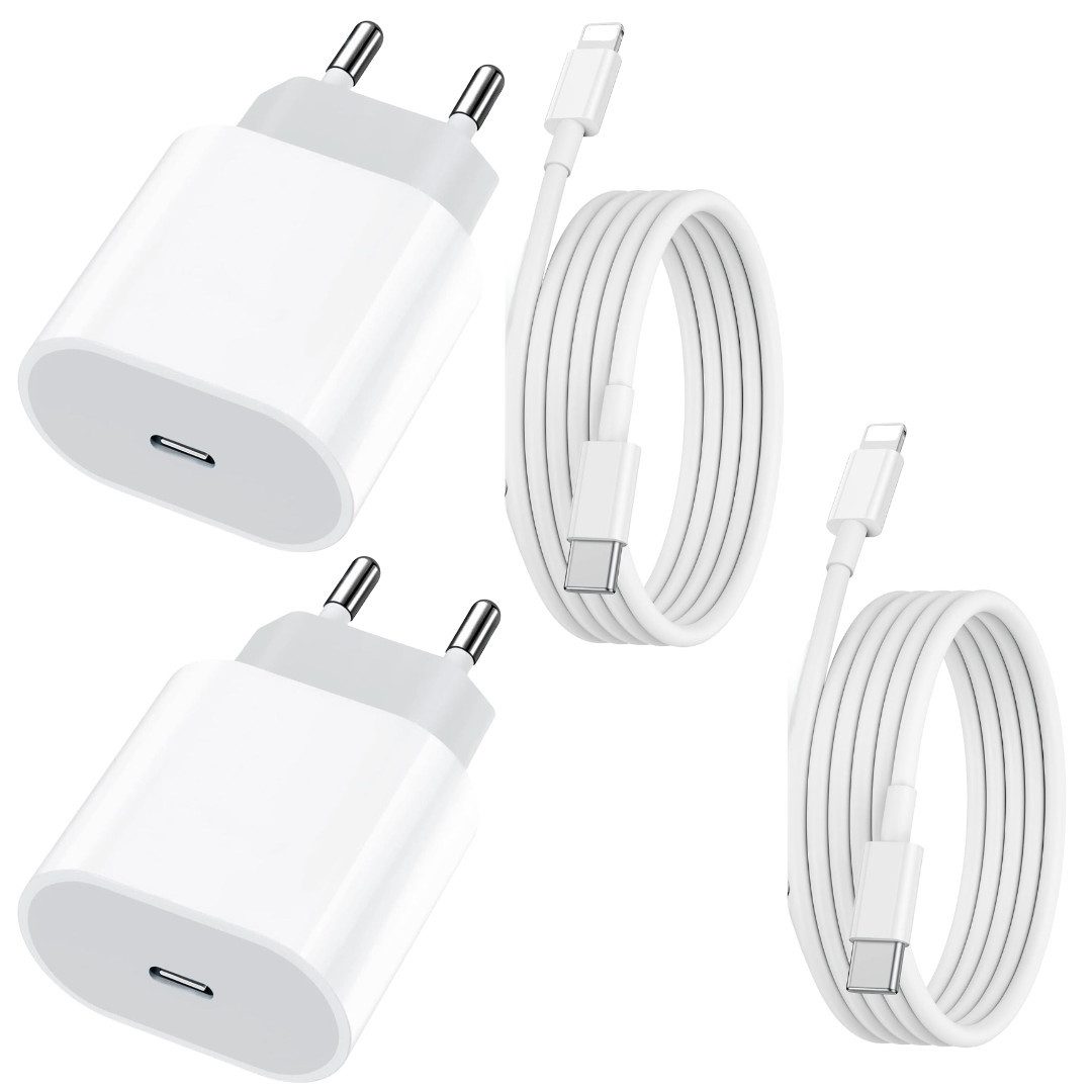 Shopbrothers Schnellladegerät SET 1m und 2m USB C passt für iPhone 11 12 13 Smartphone-Ladegerät (1-tlg)