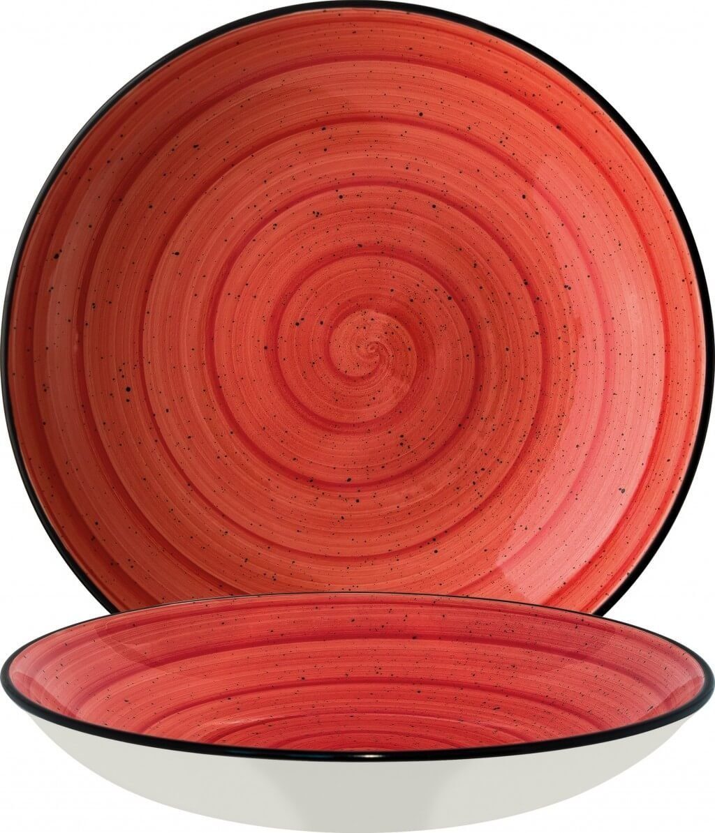 Bonna Pastateller Aura Passion Bloom 25cm 130cl Rot Suppenteller, (6 St), APSBLM25CK