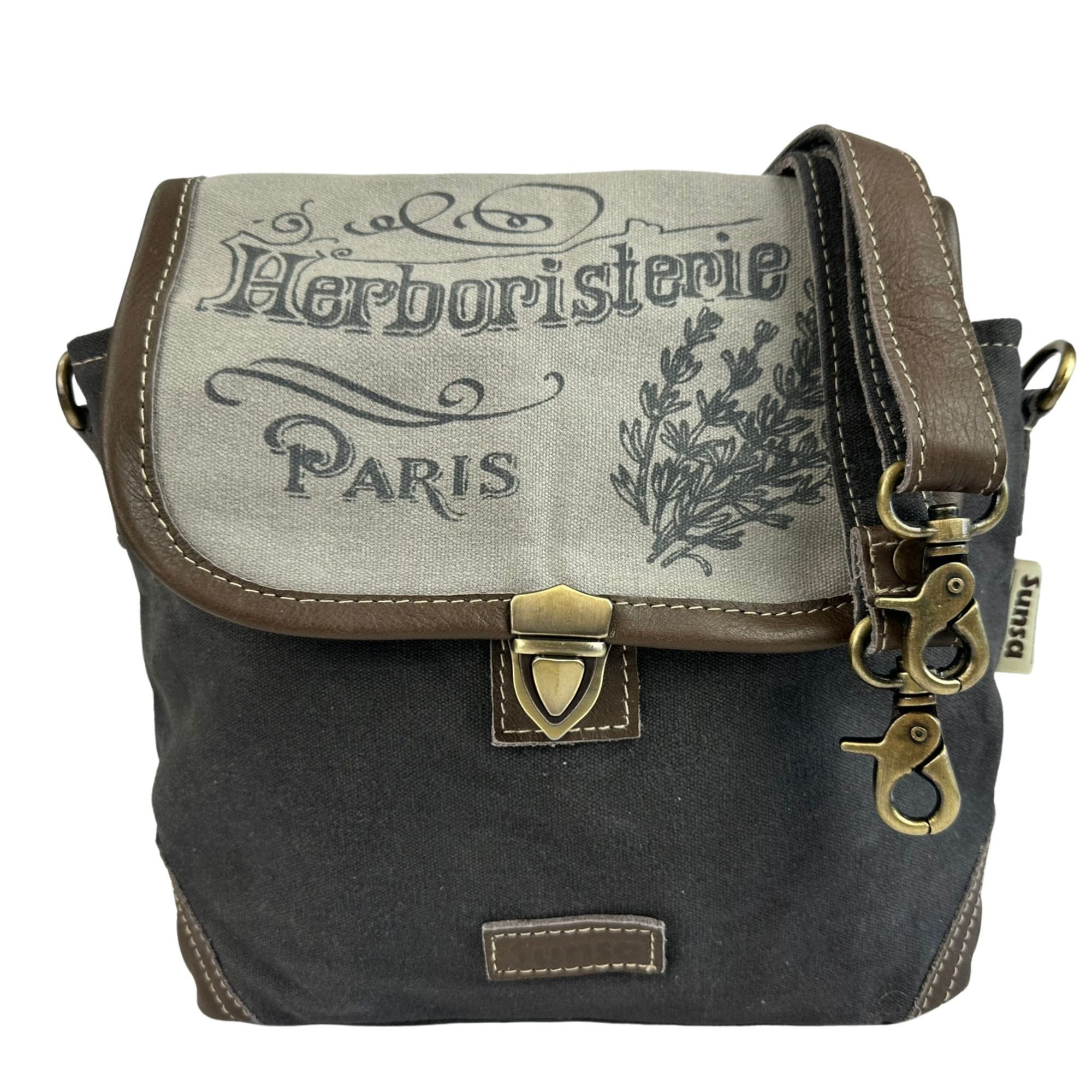 Sunsa Umhängetasche Damen Messenger Tasche mit Mandala Schultertasche Umhängetasche, Echte Leder und Canvas mit Aufdruck